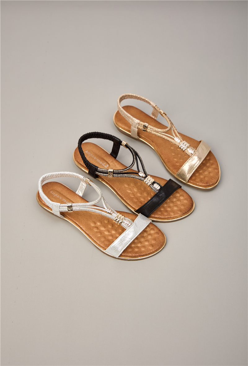 Wholesaler Super Mode | Belle Women - Sandals with a massaging sole and rhinestone strap