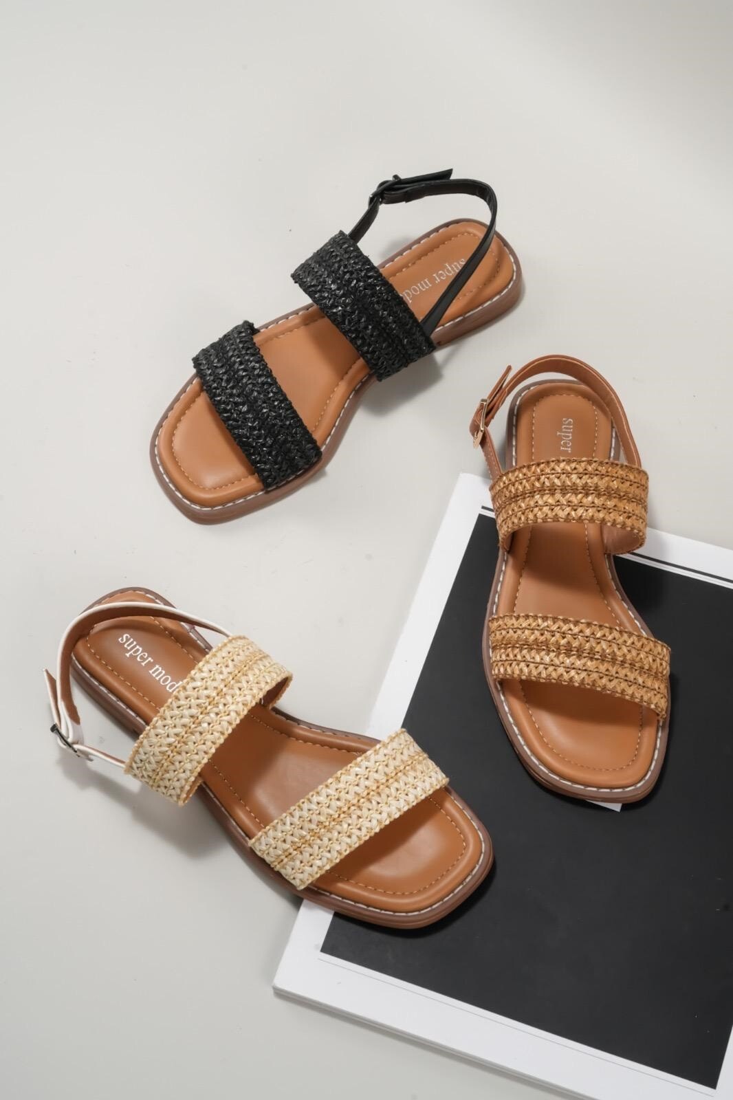 Großhändler Super Mode | Belle Women - Sandalette mit doppelt geflochtenem Riemen