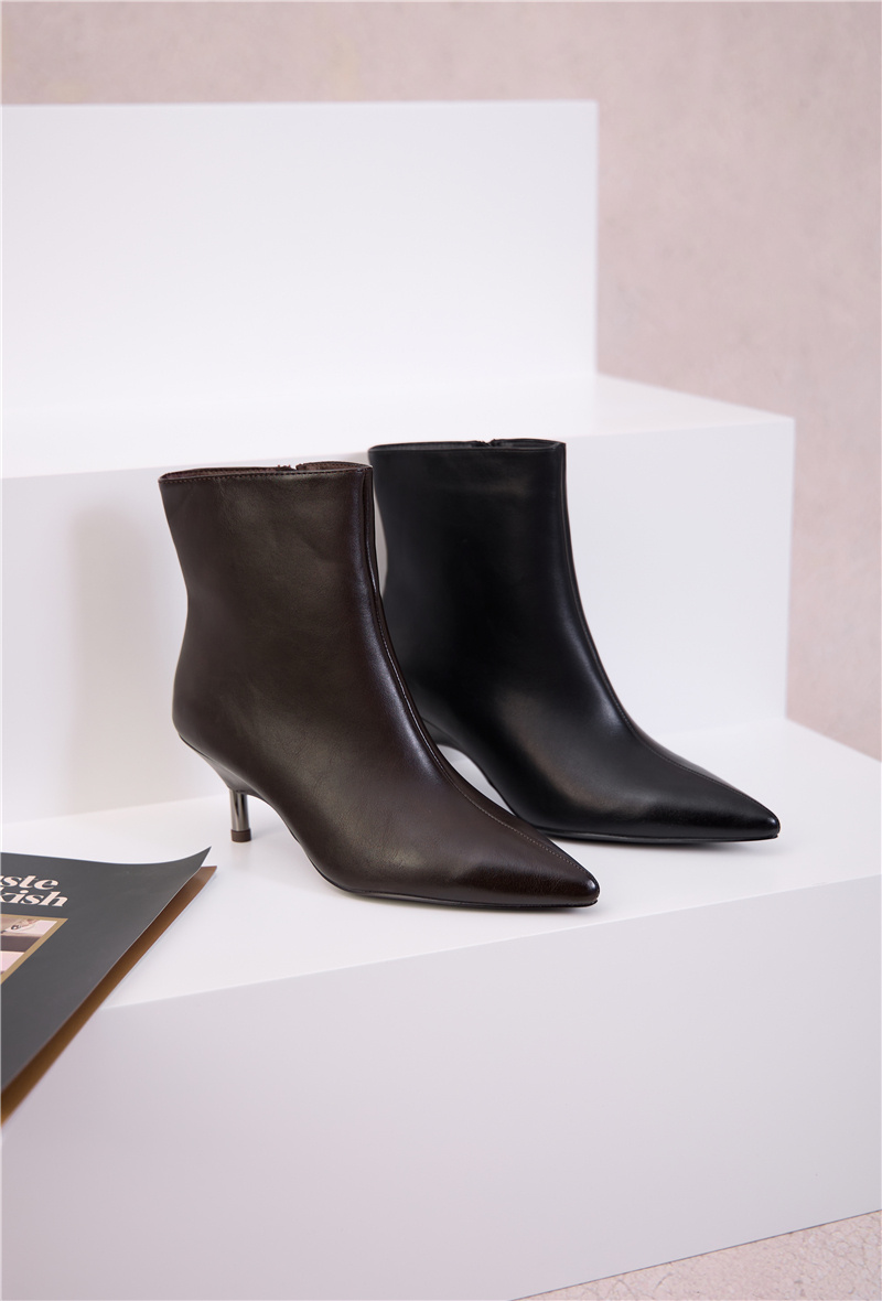 Mayorista Super Mode | Belle Women - Botines de tacón de aguja y punta afilada en cuero sintético