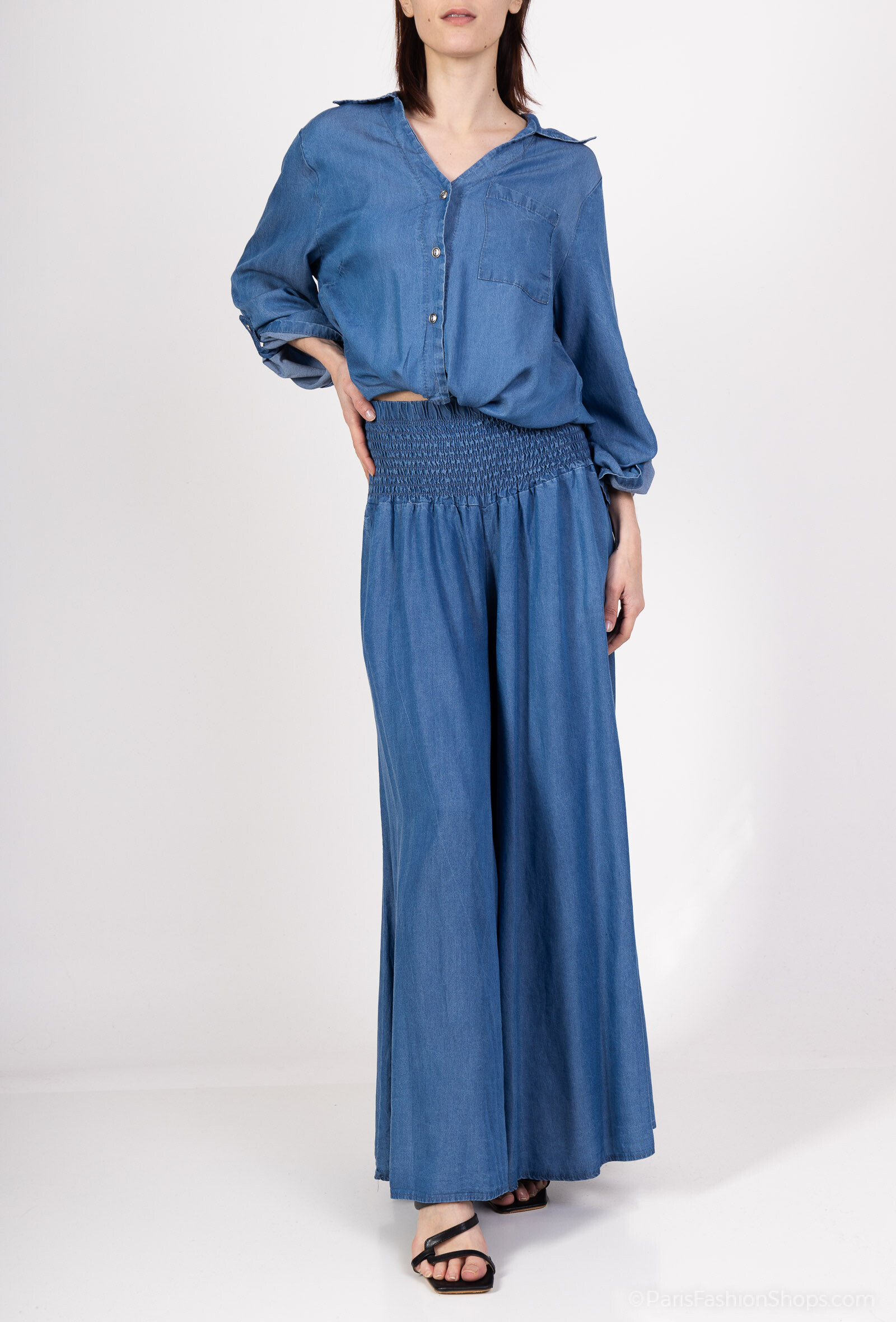 Grossiste Superbelle - Ensemble chemise + pantalon en tencell