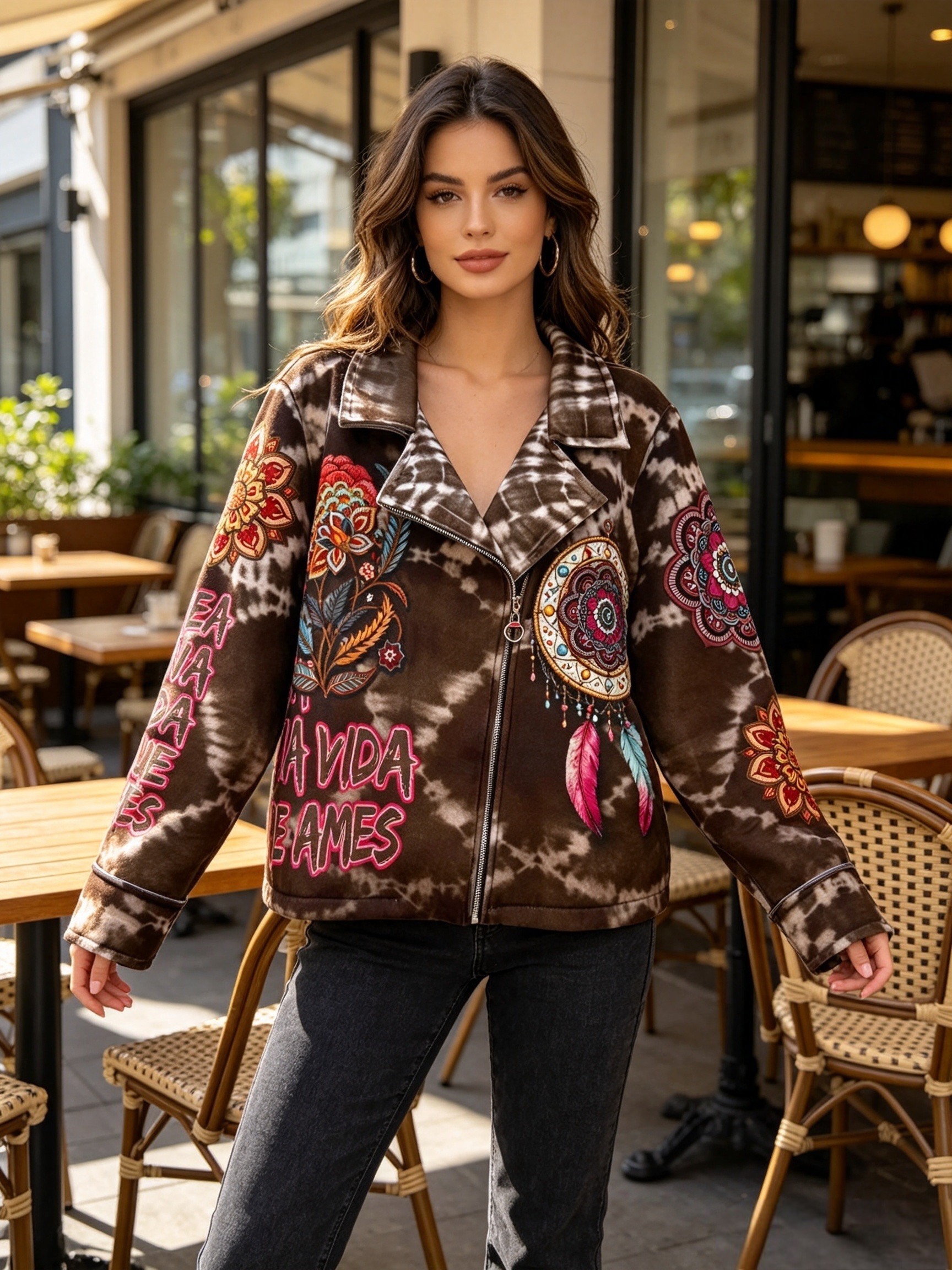 Mayorista Superbelle - Chaqueta Oversize Con Cierre Y Dos Bolsillos Invisibles Utilizables A Ambos Lados. Ancho: 66cm Largo: 66cm