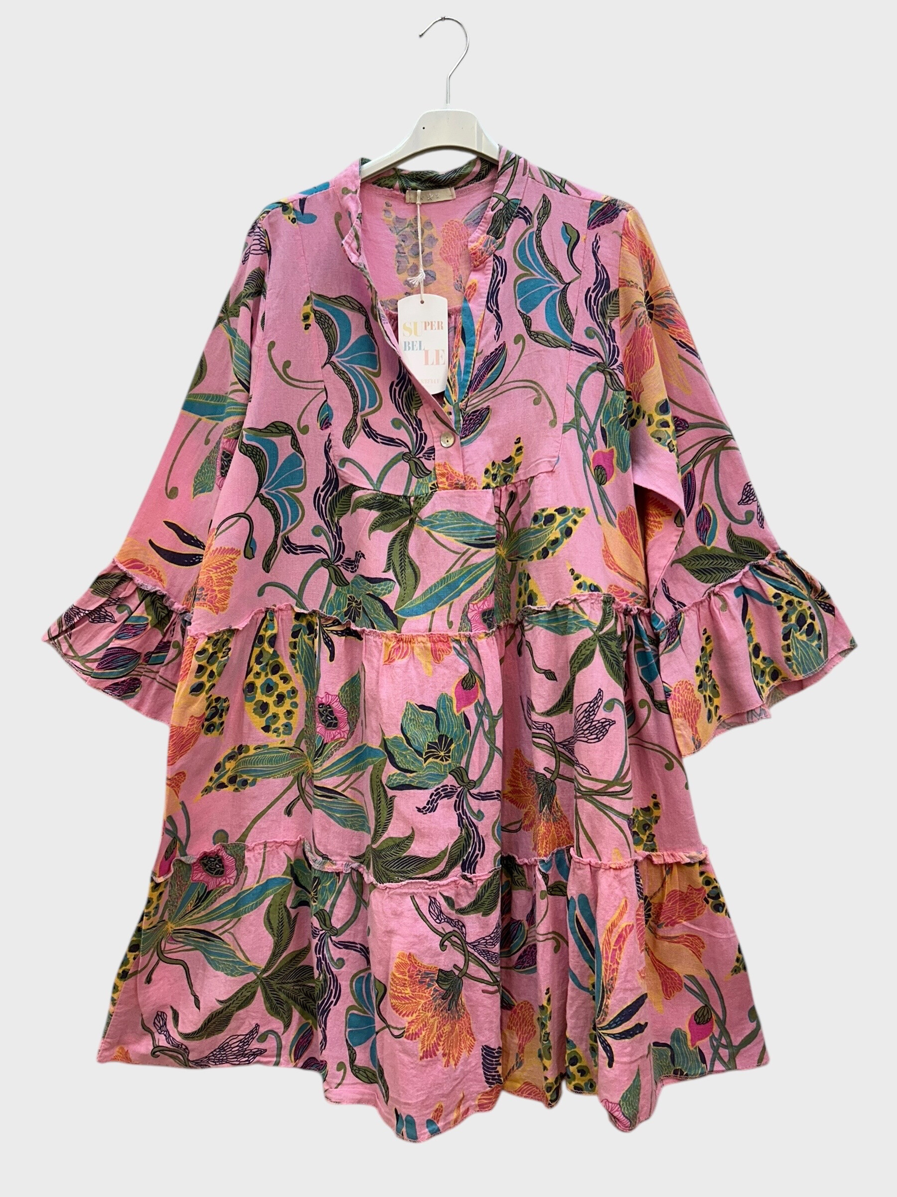 Wholesaler Superbelle - Short dress with flowery pattern