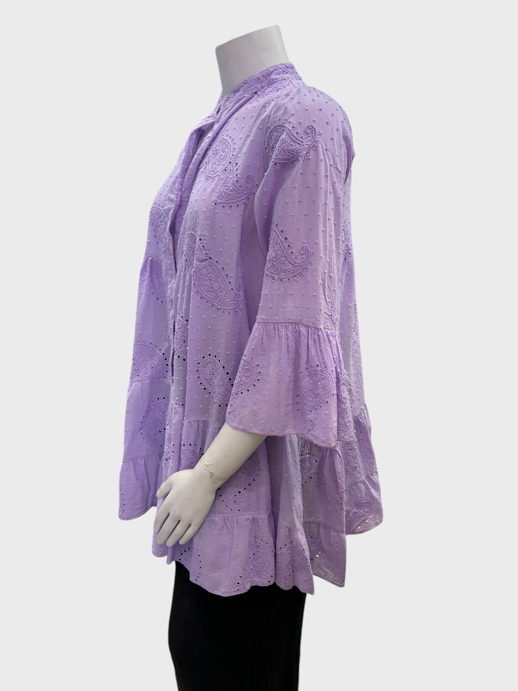 Wholesaler Superbelle - Tunic Bordery Oversized Col Mao Fly and Sleeve 3/4