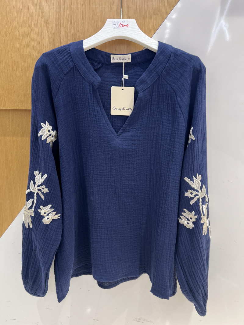 Grossiste Suzzy & Milly - blouse broderie （gaze de coton)