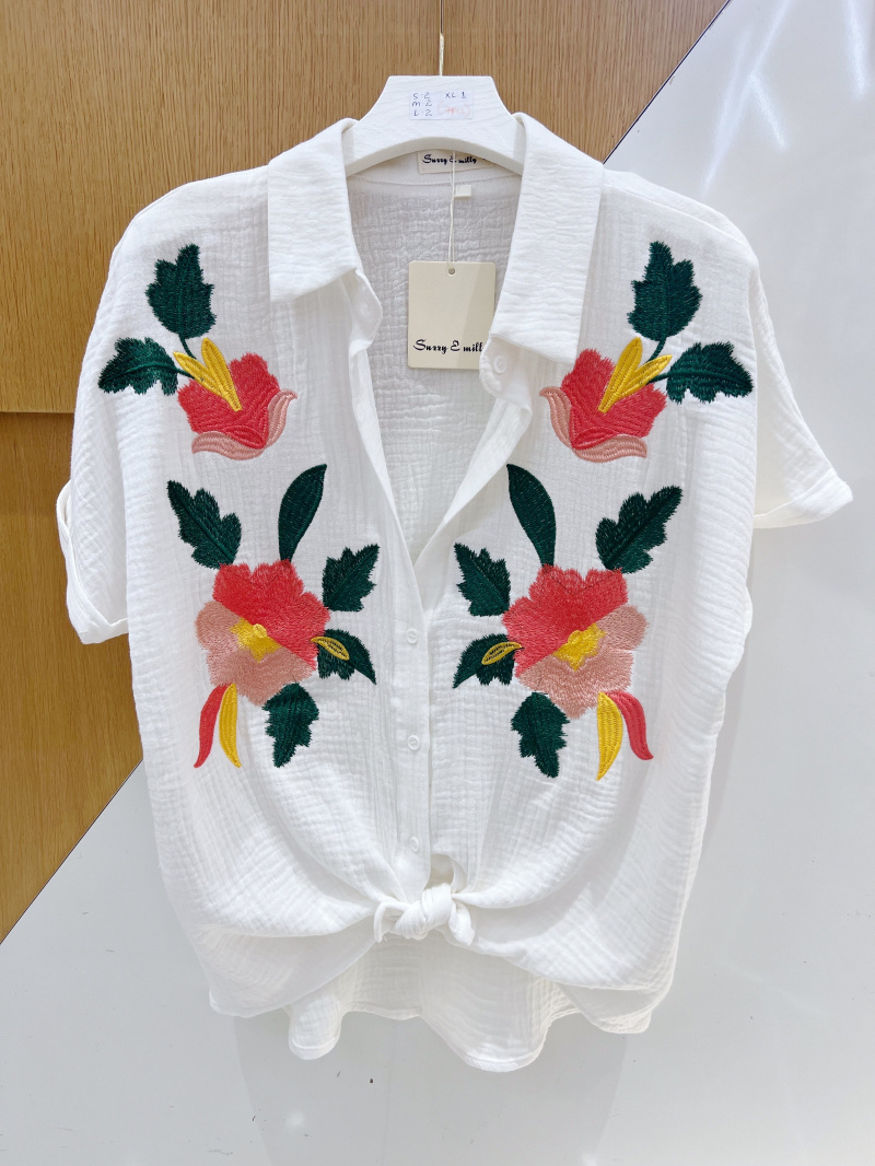Grossiste Suzzy & Milly - Chemise broderie （gaze de coton)