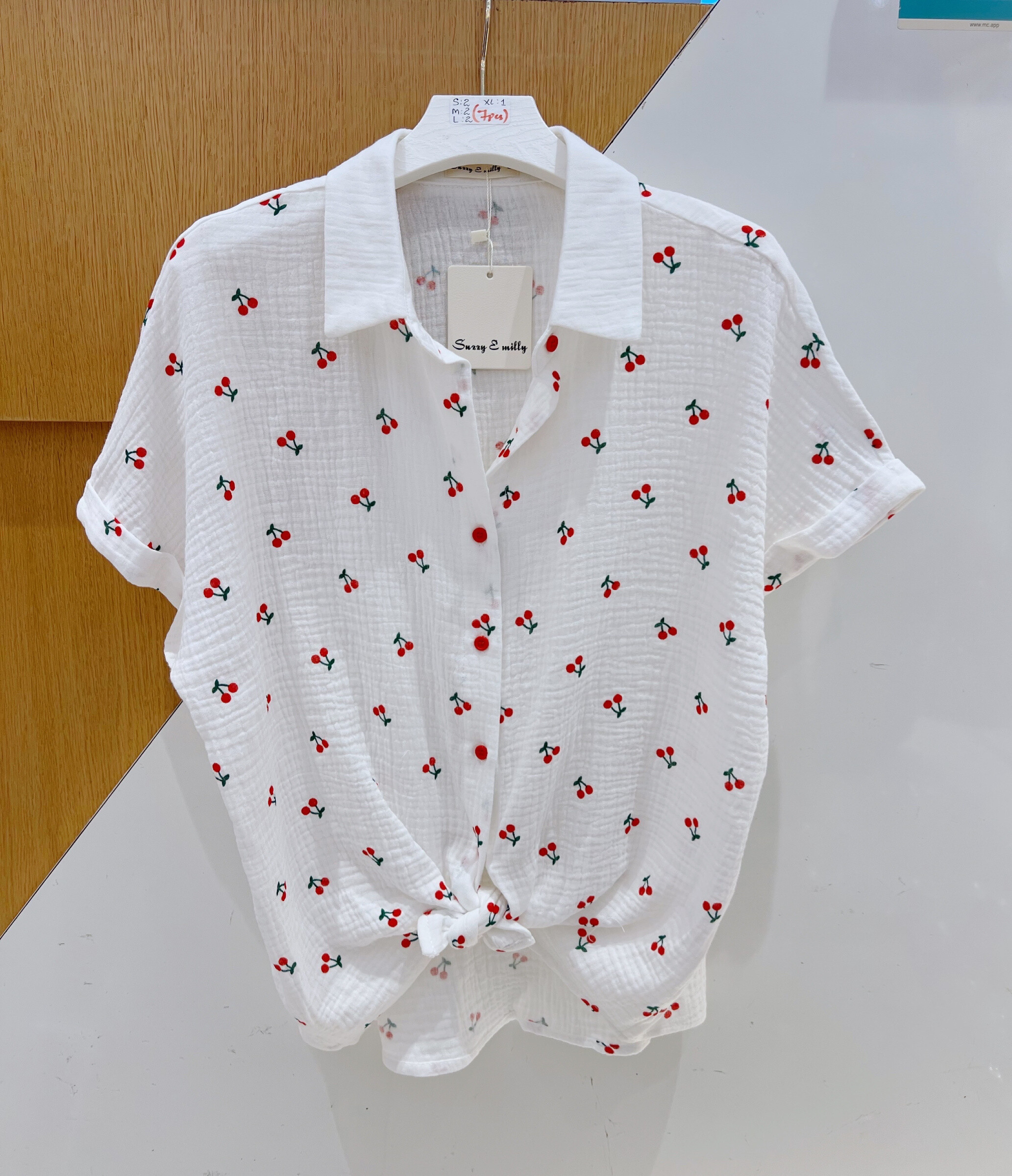 Grossiste Suzzy & Milly - Chemise imprimée cerises （gaze de coton)