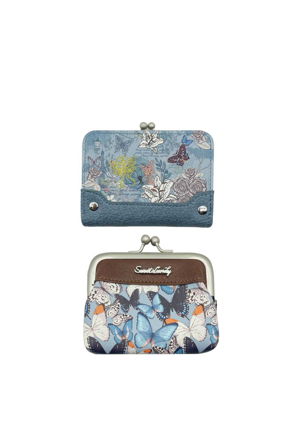 Wholesaler SWEET & CANDY - HD-23-24B Sweet & Candy Synthetic Coin Purse Wallet RFID - Butterfly