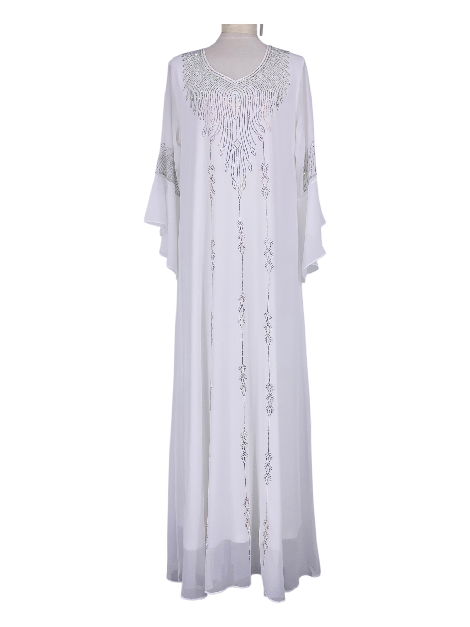 Grossista Sweet Miss - Abaya Abaya Mousseline ampia e leggera con rtass pate collier collier