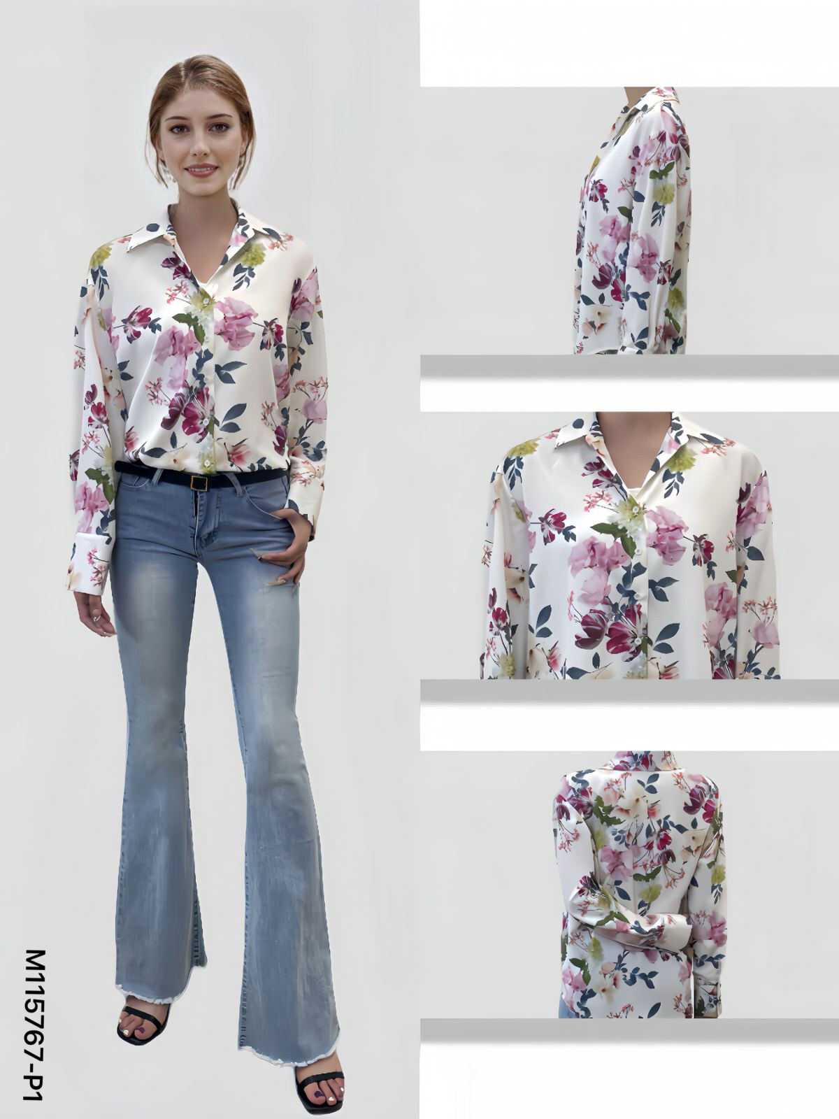 Wholesaler Sweet Miss - Fleuri printed shirt