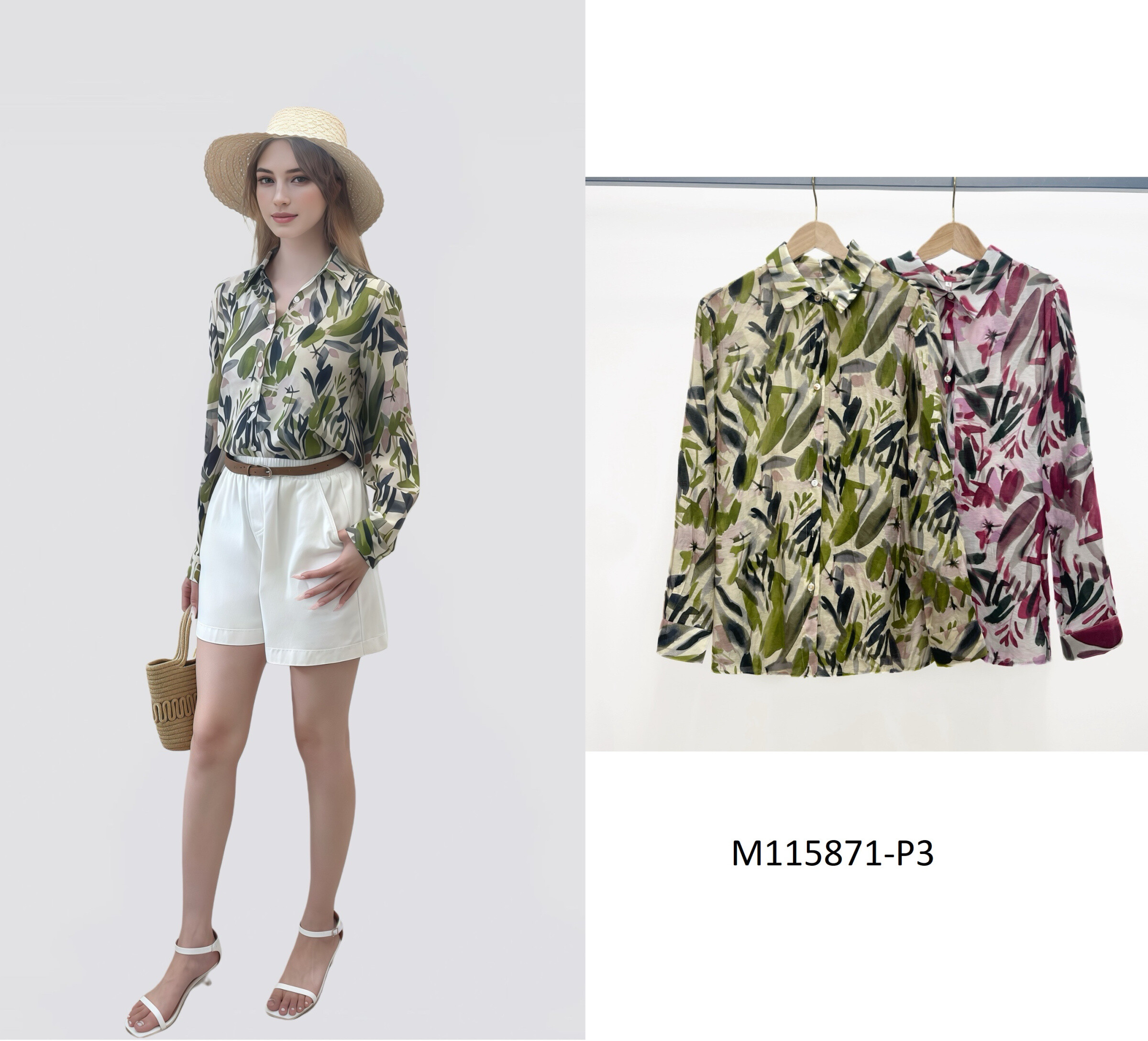 Wholesaler Sweet Miss - Flowery printed cotton shirt
