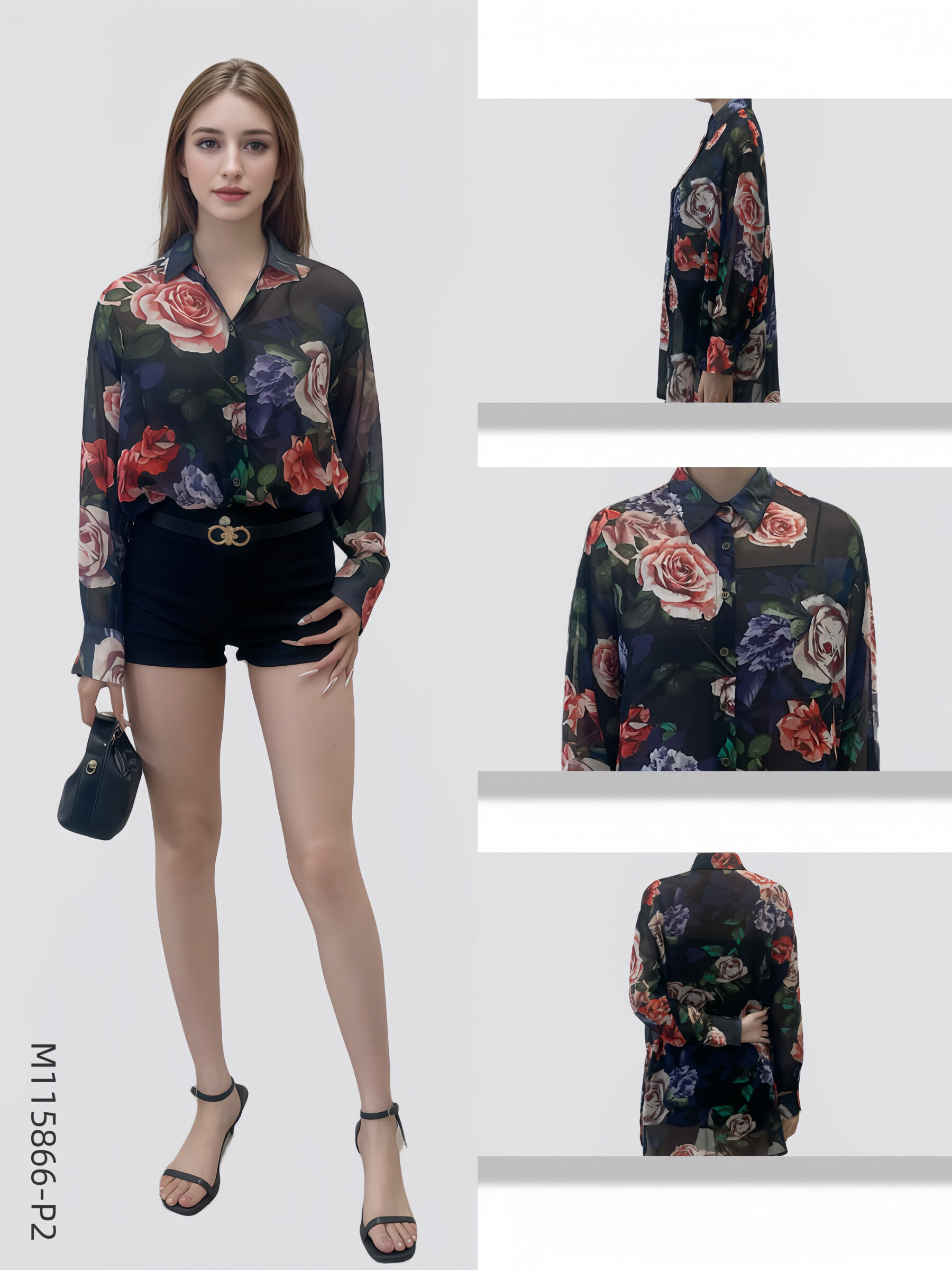 Wholesaler Sweet Miss - Fleuri printed shirt