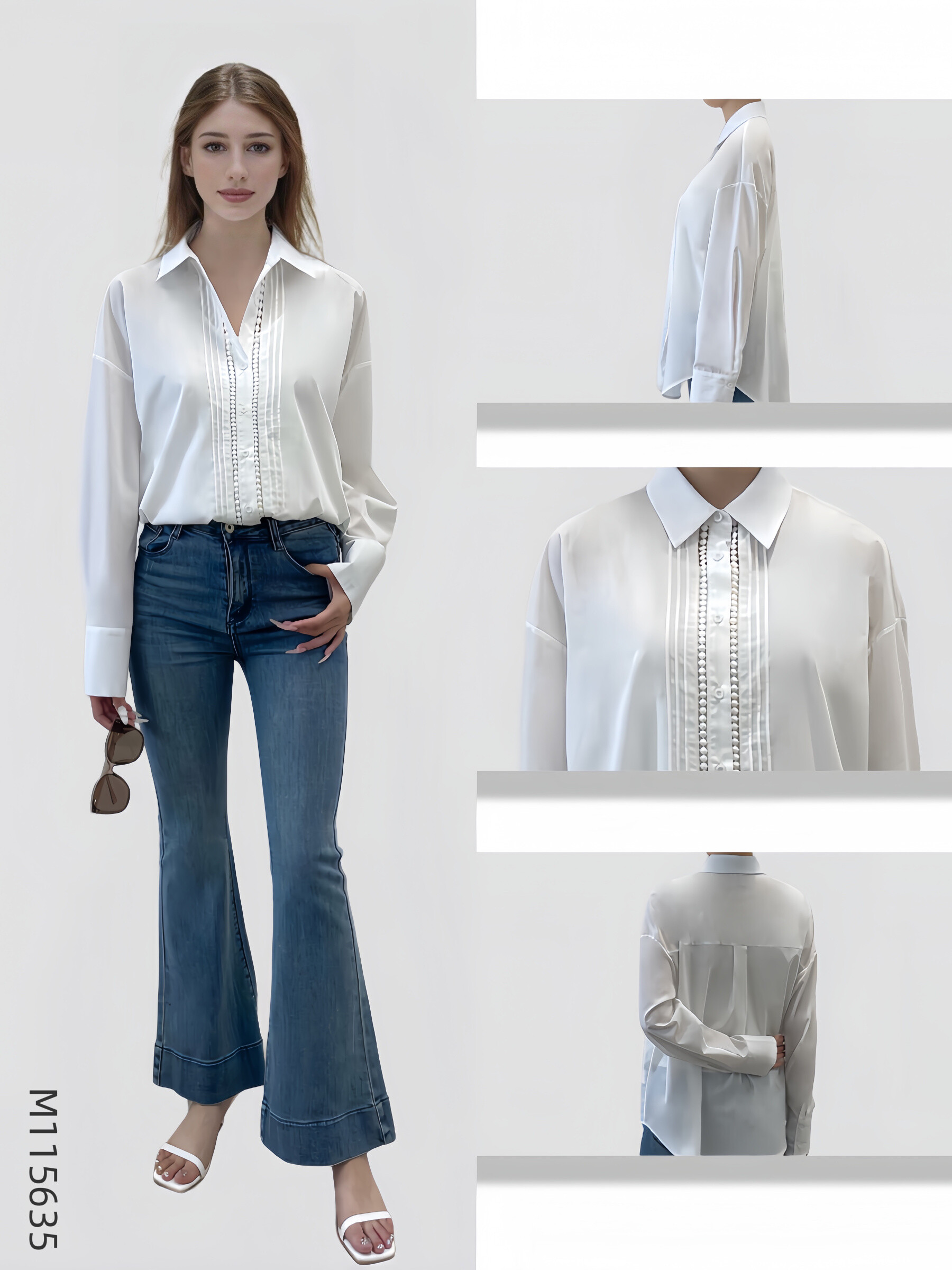 Wholesaler Sweet Miss - Lace cotton shirt