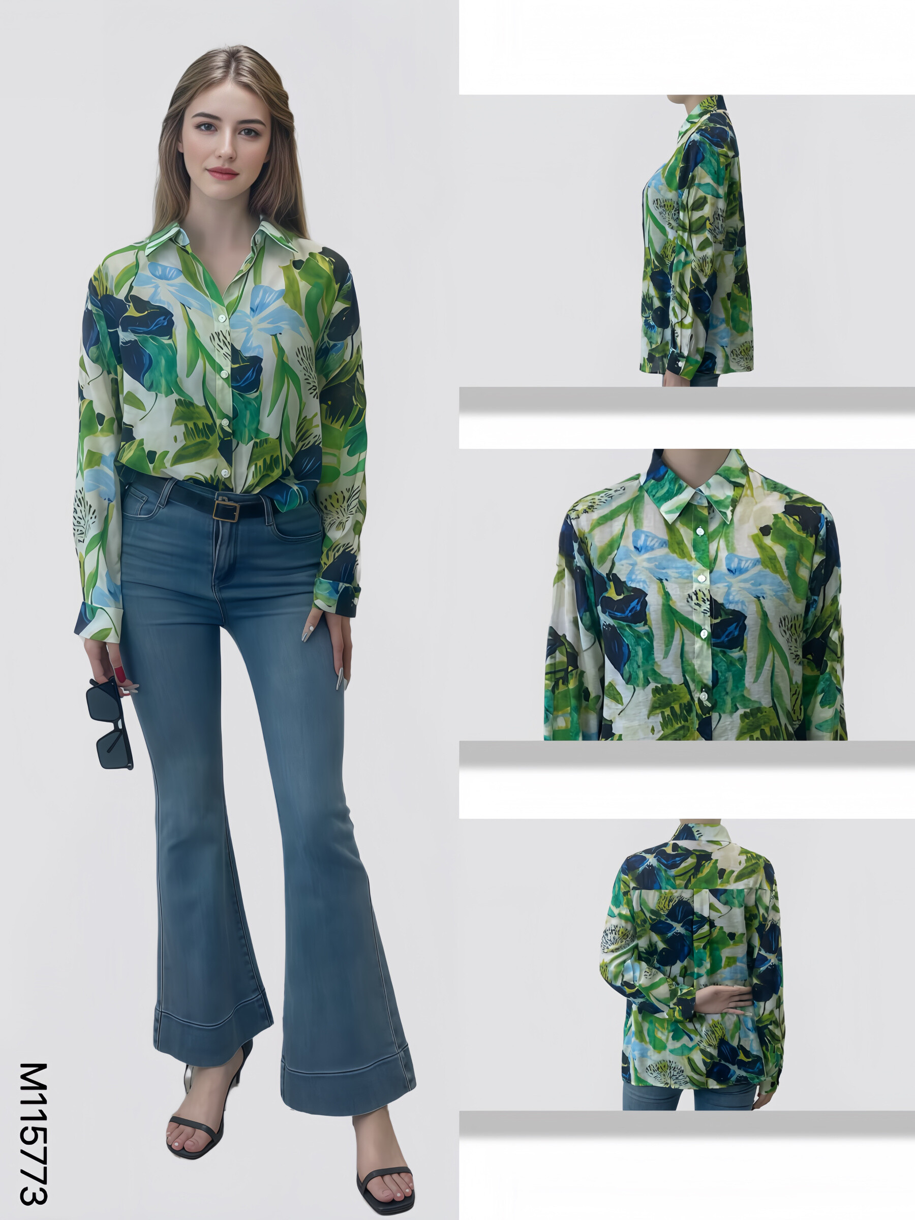 Wholesaler Sweet Miss - Printed cotton shirt with adjustable handle