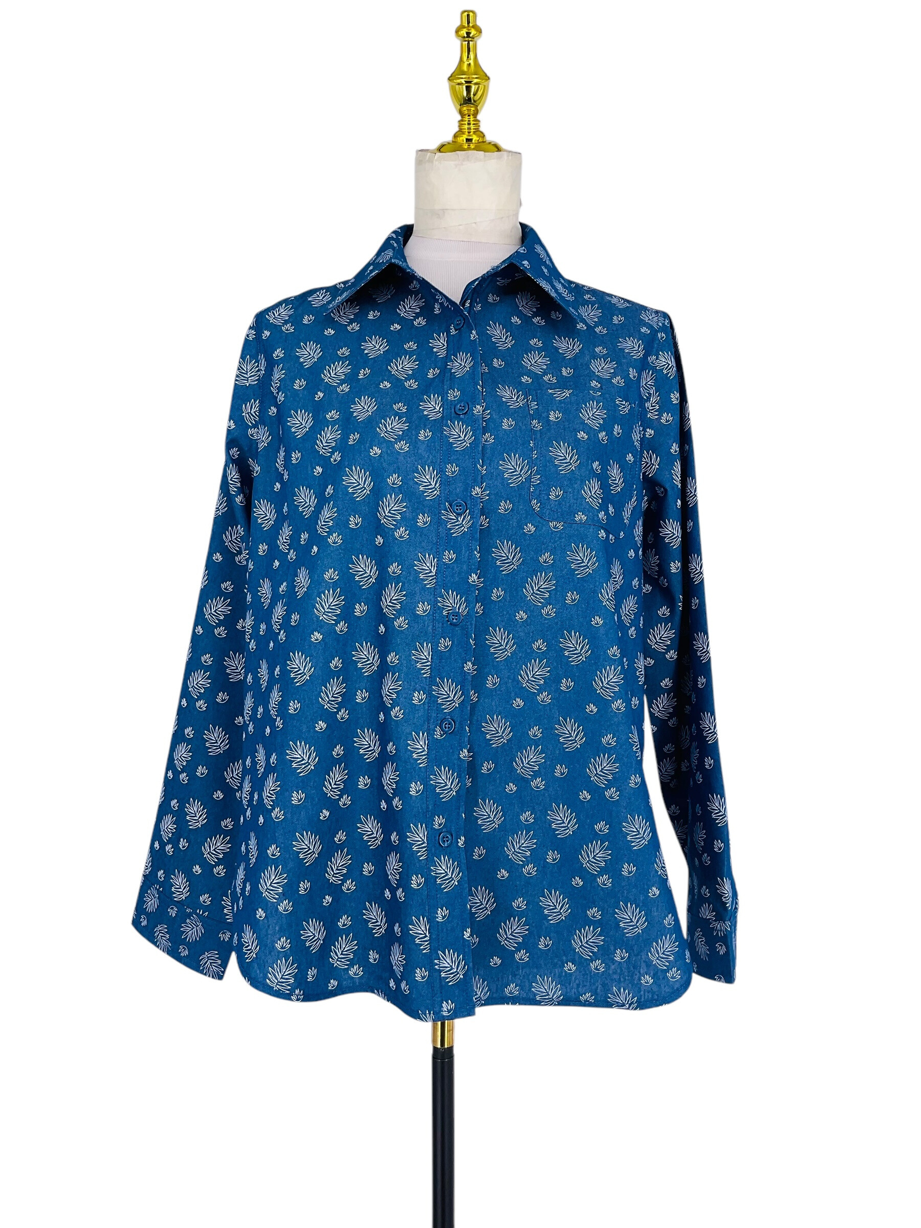 Wholesaler Sweet Miss - Printed cotton shirt Foliage