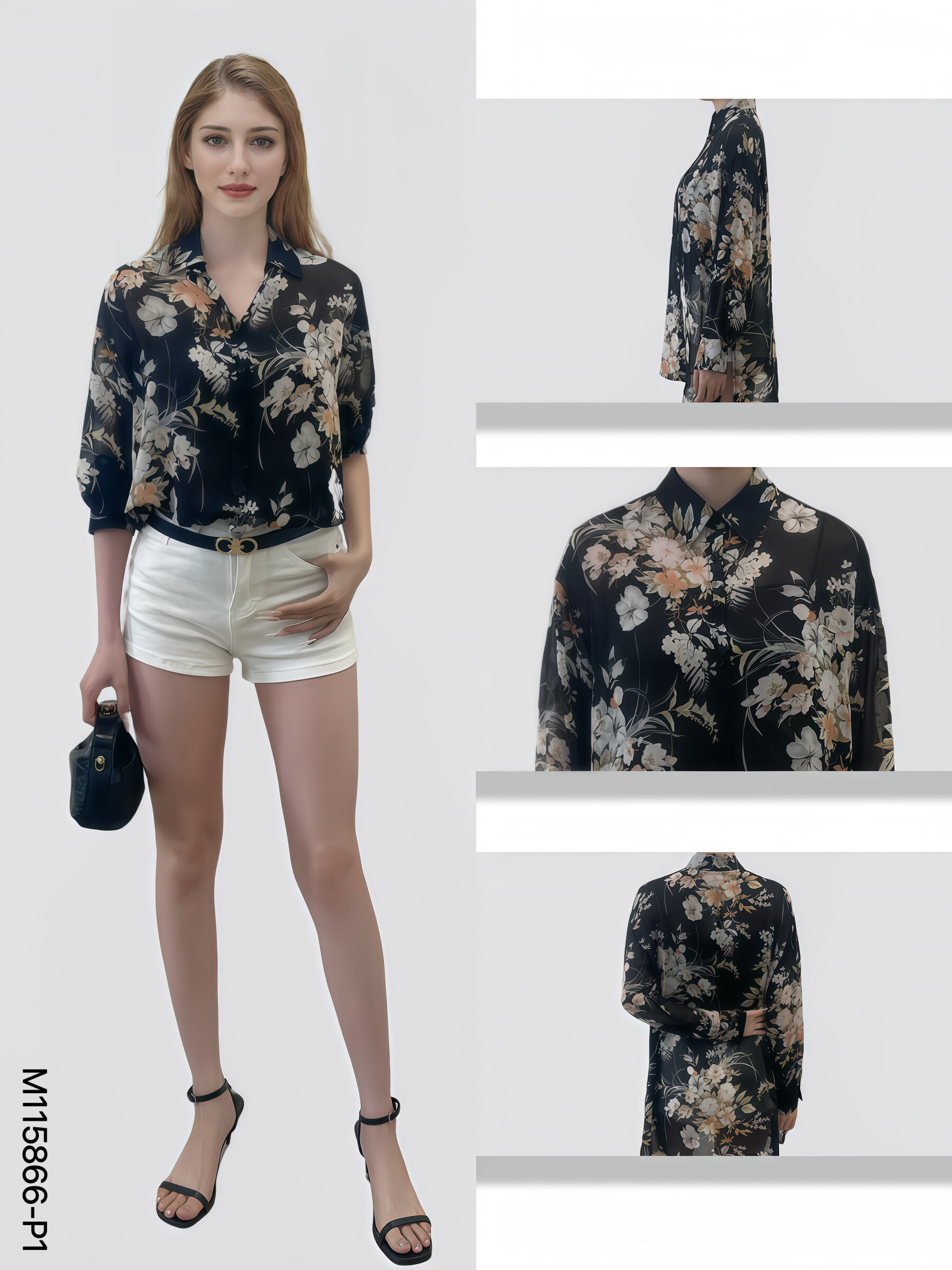 Wholesaler Sweet Miss - Fleuri printed shirt