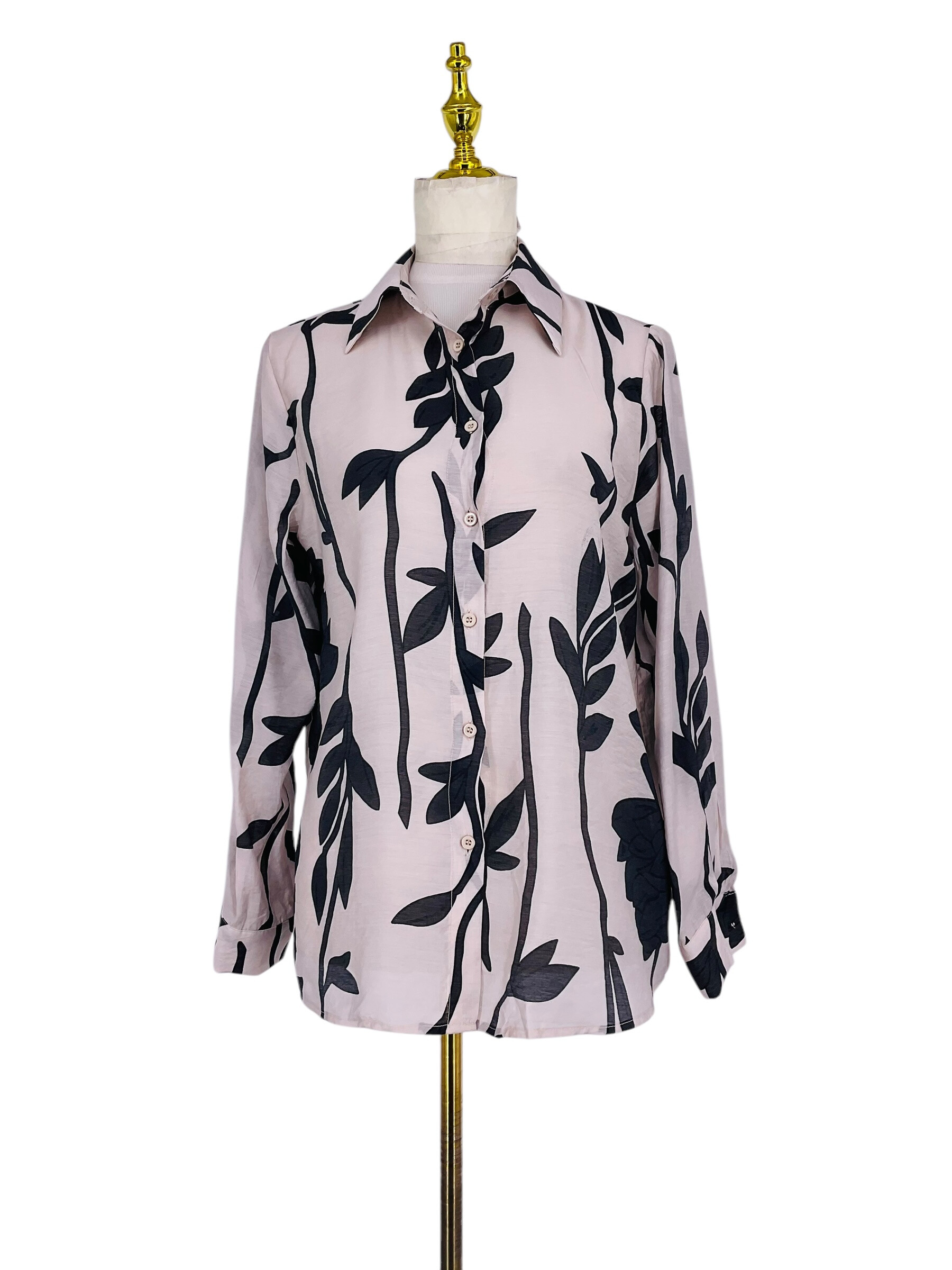 Wholesaler Sweet Miss - Printed cotton shirt Foliage