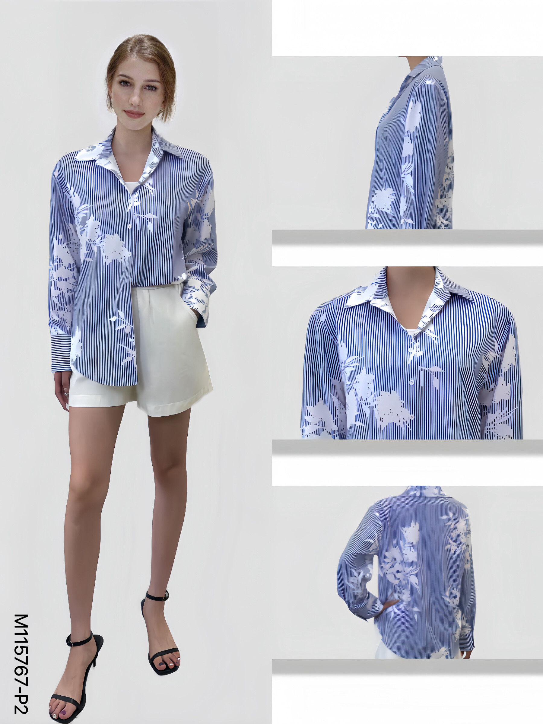 Wholesaler Sweet Miss - Striped floral print shirt