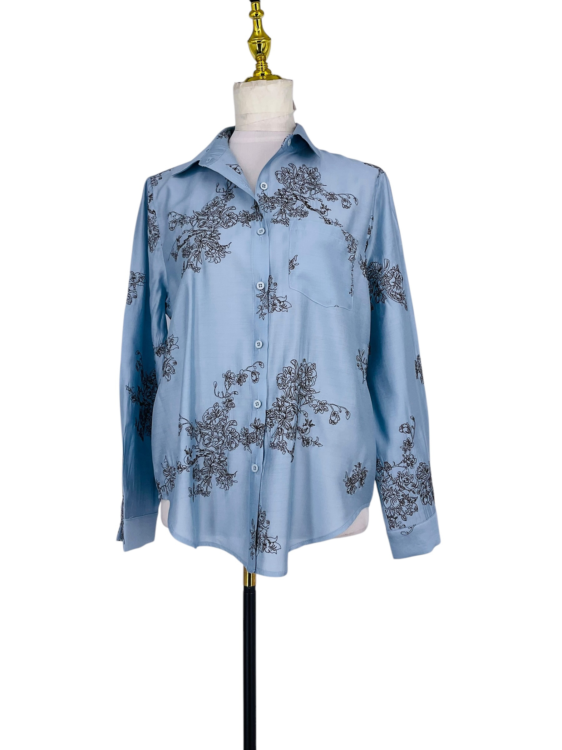 Wholesaler Sweet Miss - Flower embroidery shirt