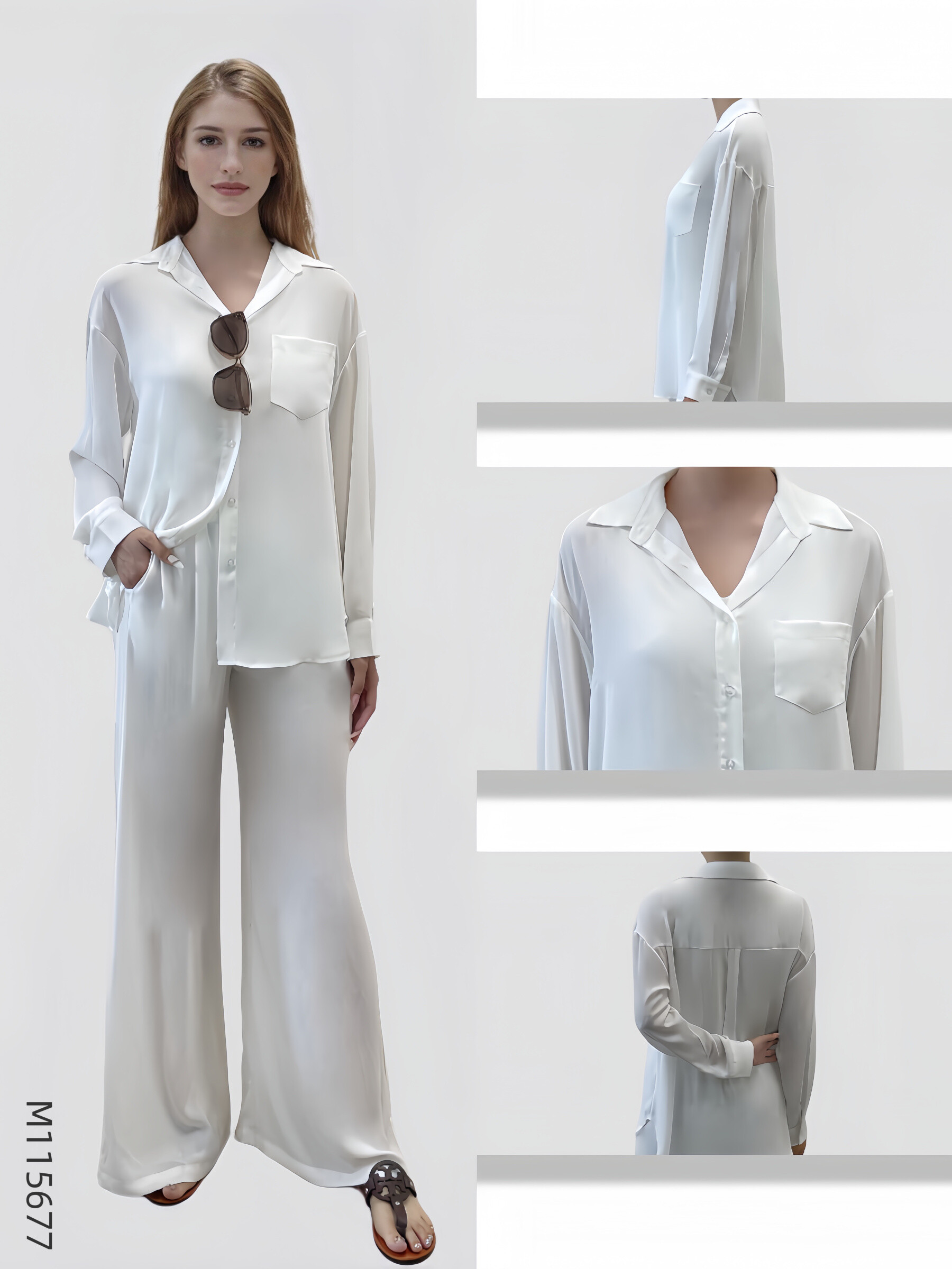 Wholesaler Sweet Miss - Chiffon shirt and pants set