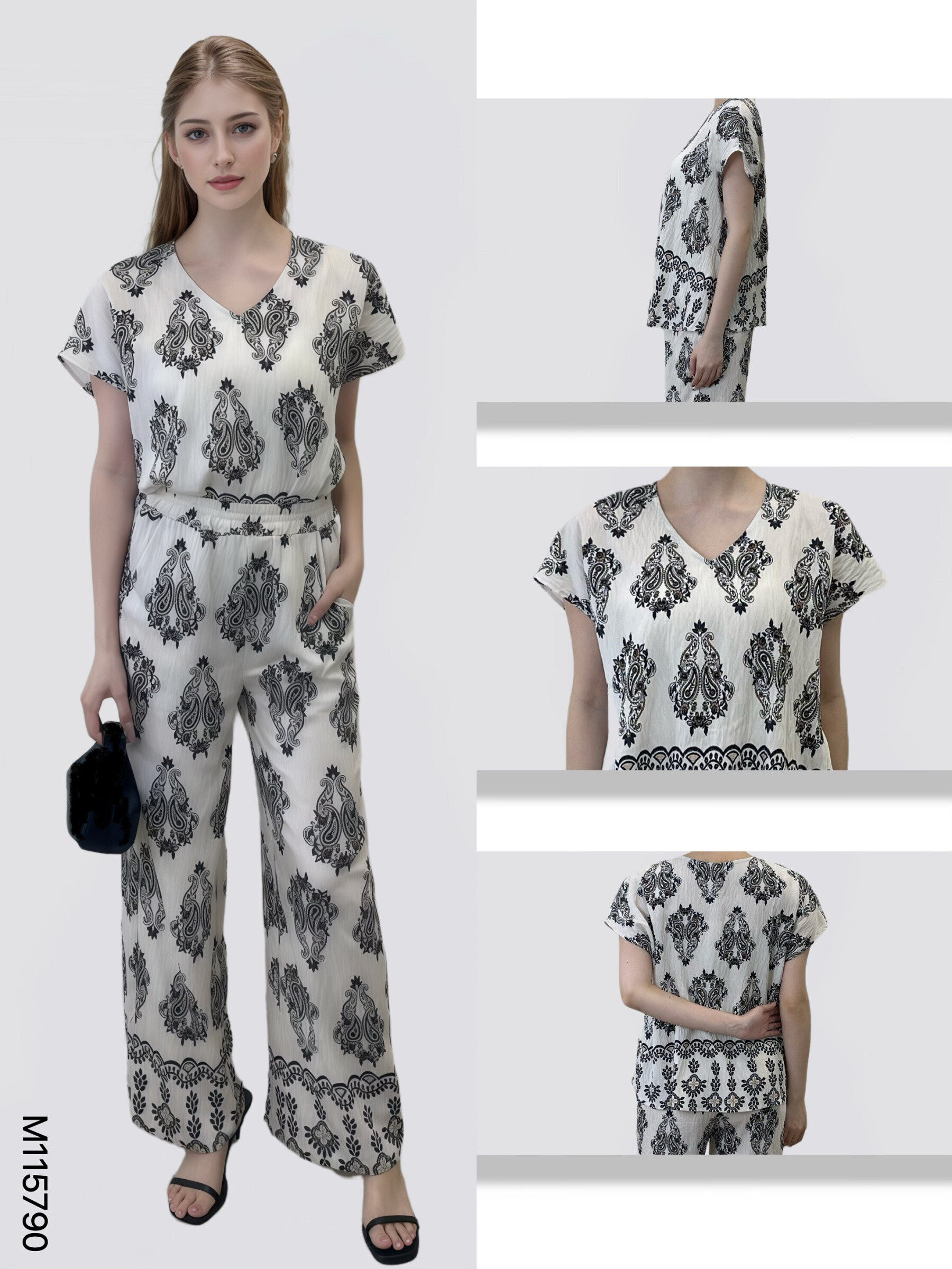 Wholesaler Sweet Miss - T-shirt and abstract printed pants set