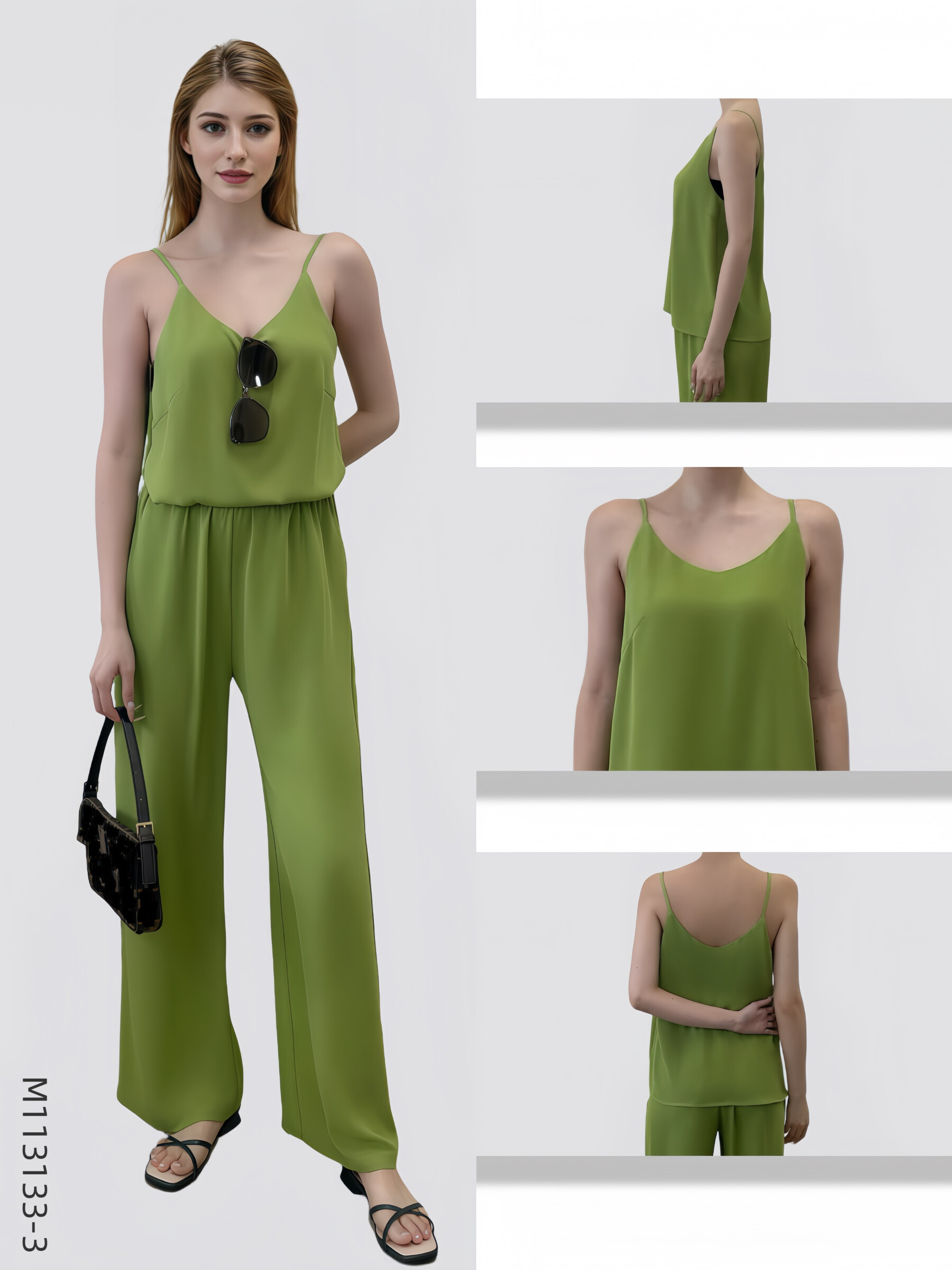 Wholesaler Sweet Miss - Tank top and pants with unicolore pockets