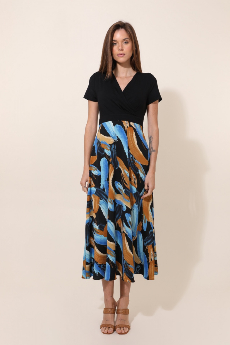 Wholesaler Sweet Miss - V-neck painting print dress
