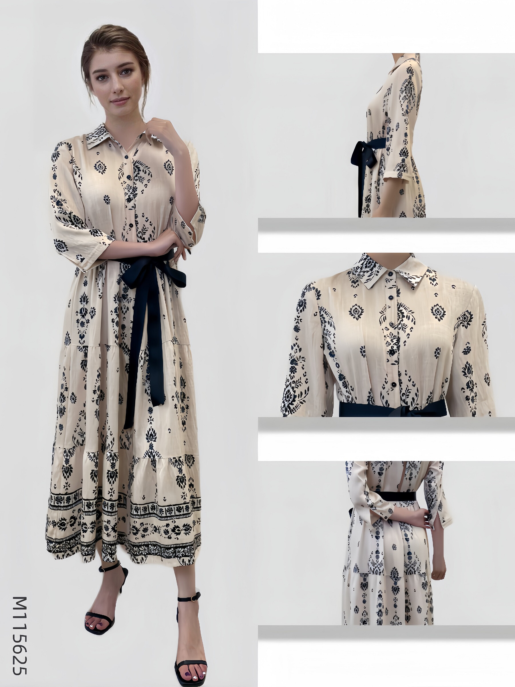 Wholesaler Sweet Miss - Fleurie flared shirt dress with fabric belt