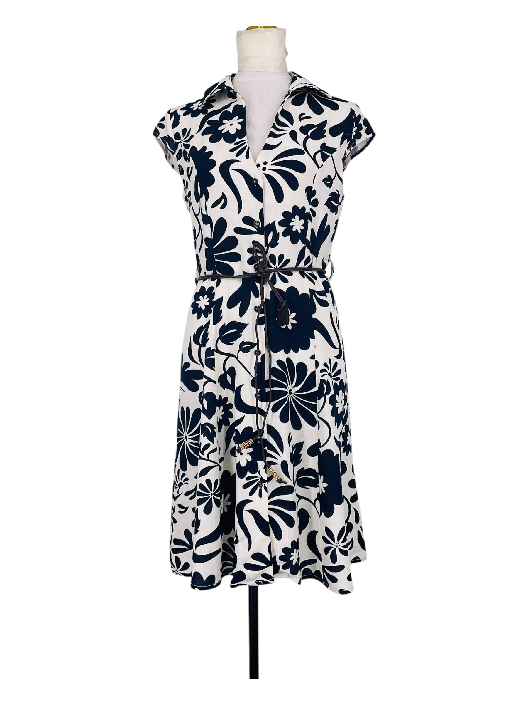 Wholesaler Sweet Miss - Flower printed flared shirt dress with belt