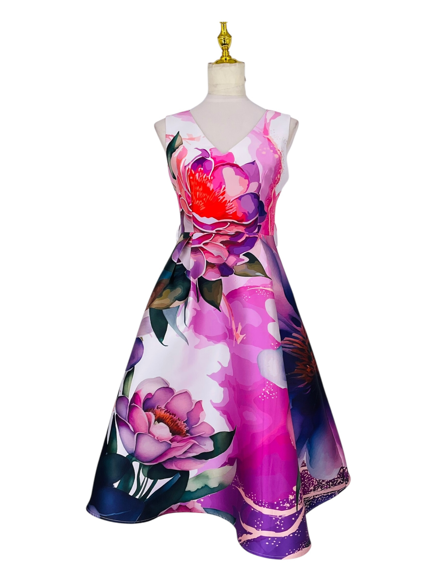 Wholesaler Sweet Miss - Fleuri printed dress with thick fabric