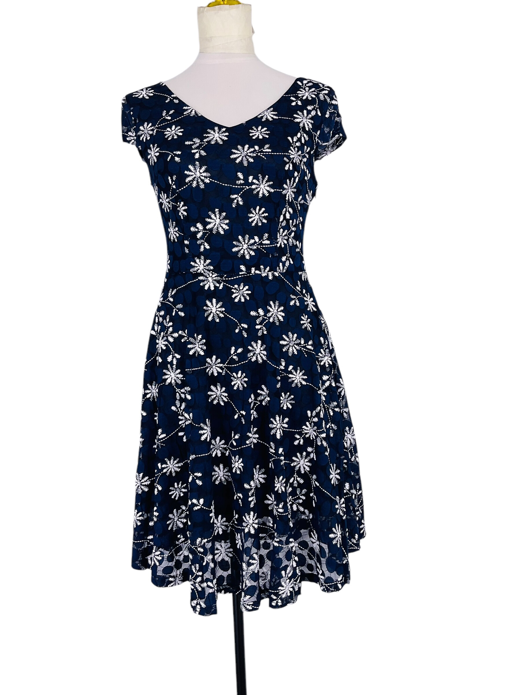 Wholesaler Sweet Miss - Fleuri printed lace dress V -neck