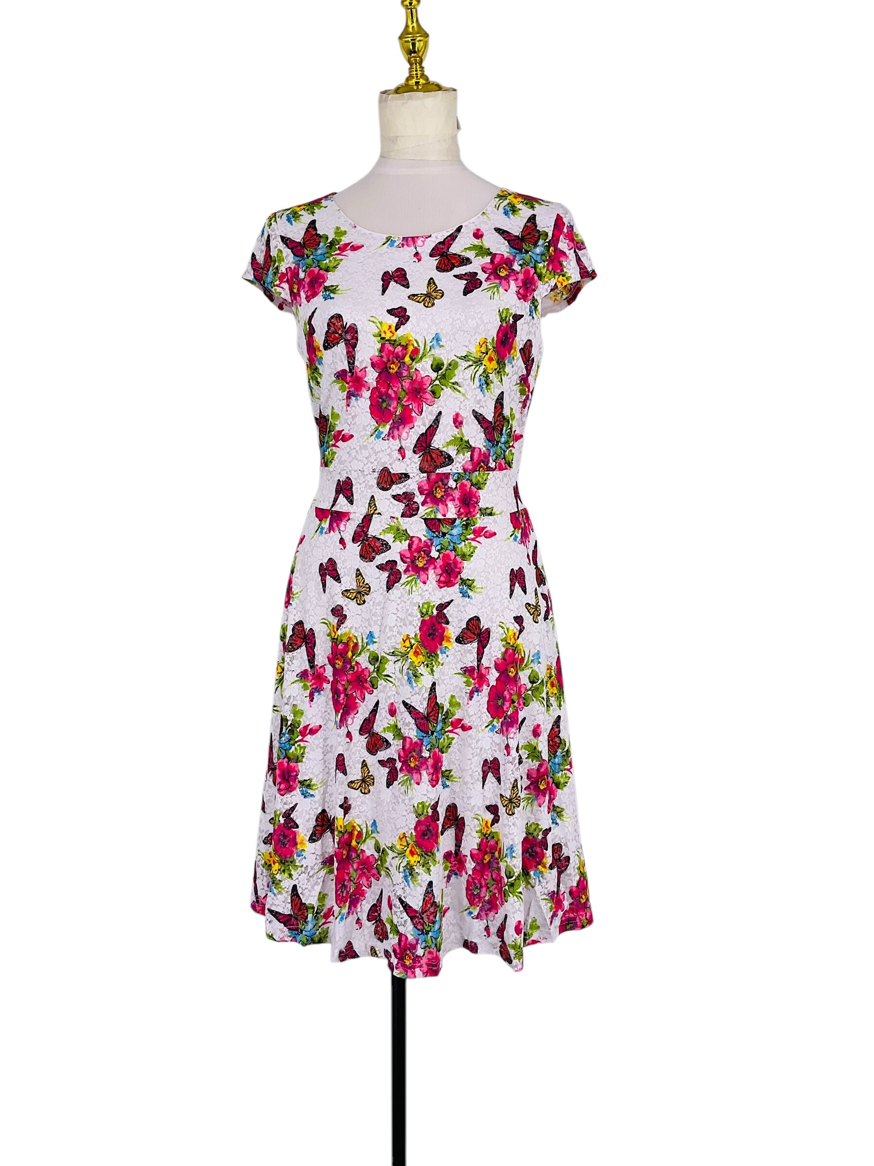 Wholesaler Sweet Miss - Flower -collar -collar -collar printed lace dress