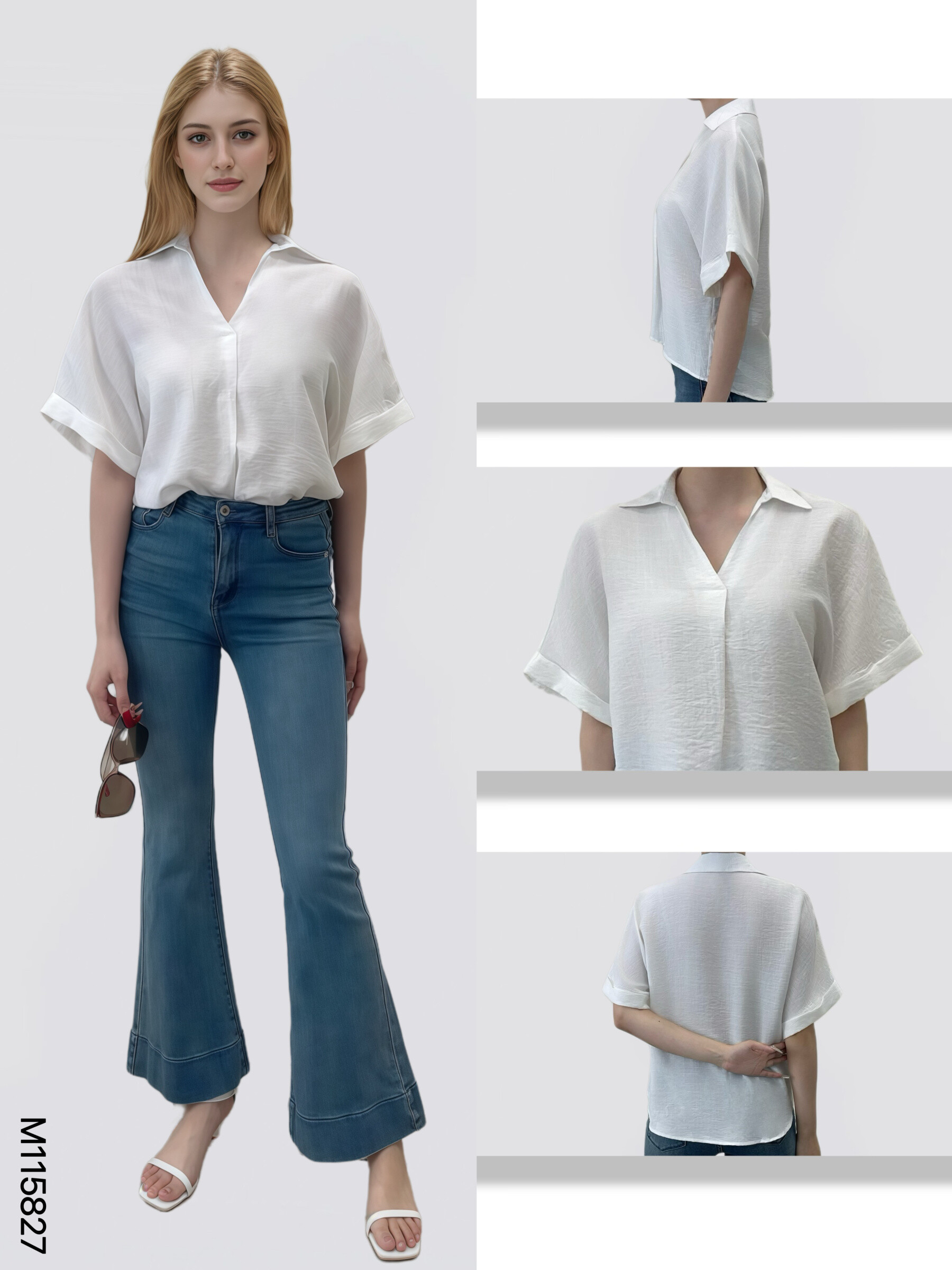 Wholesaler Sweet Miss - Unicolor V-neck t-shirt