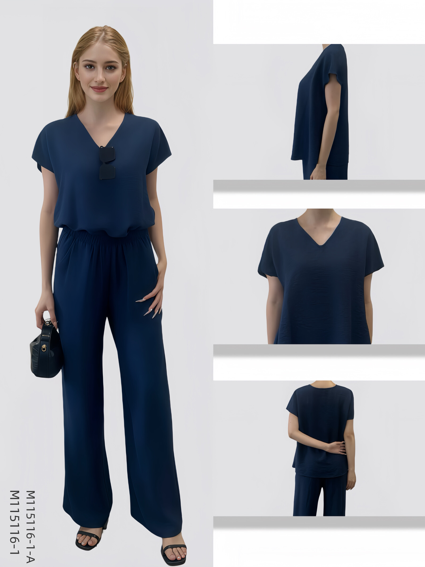 Wholesaler Sweet Miss - Unicolor V-neck t-shirt