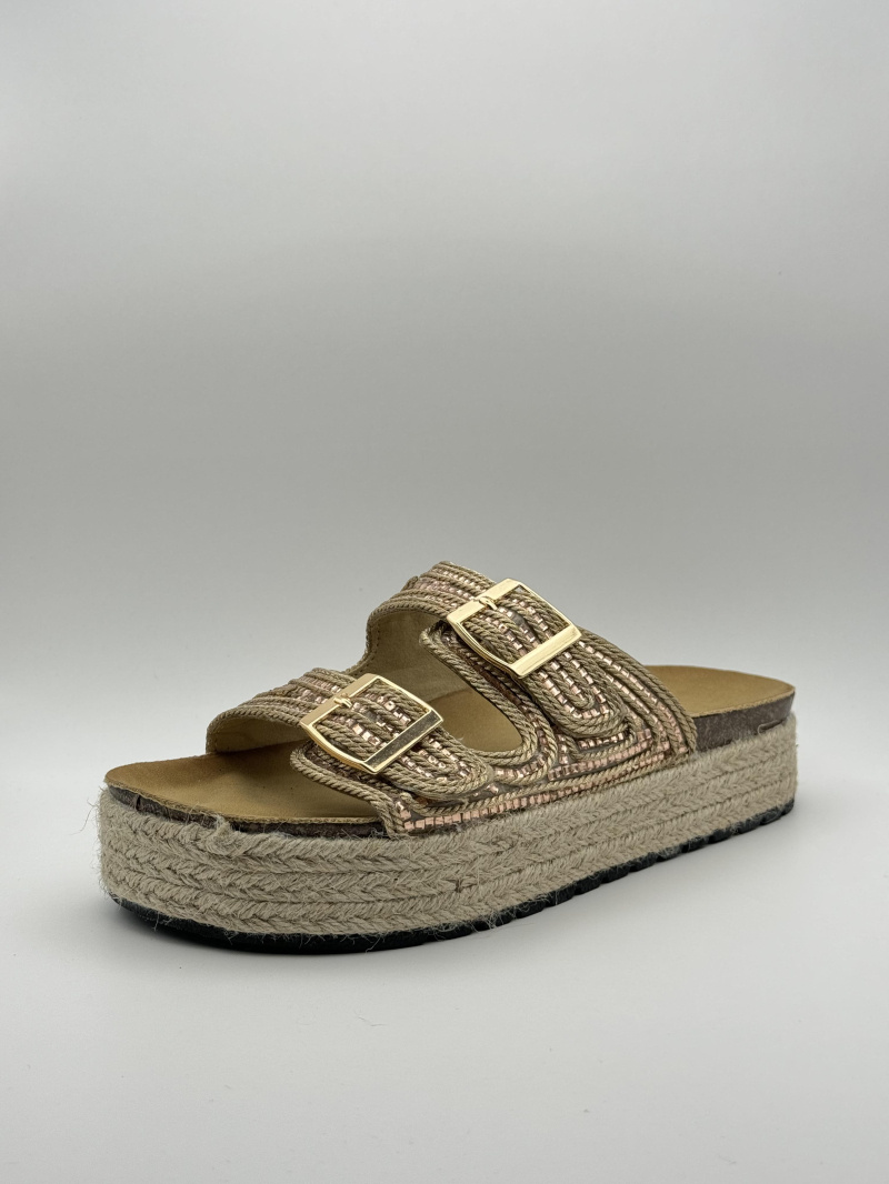 Wholesaler WILADY - Fancy sandals with jewel pattern and shiny braids