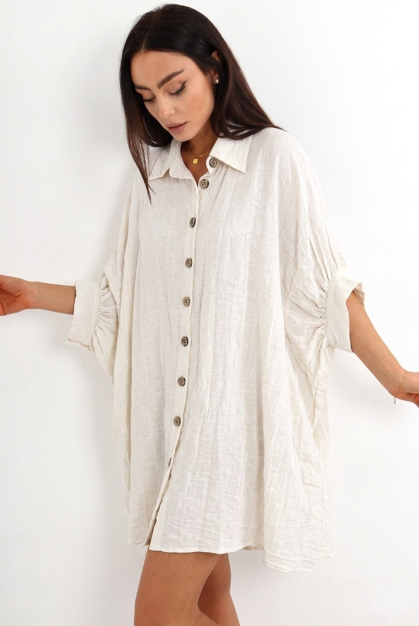 Wholesaler Sweetissima - Plus size linen shirt dress