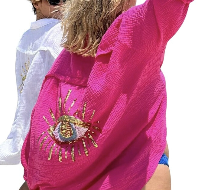 Wholesaler Sweetissima - LARGE SIZE COTTON SHIRT WITH EMBROIDERY