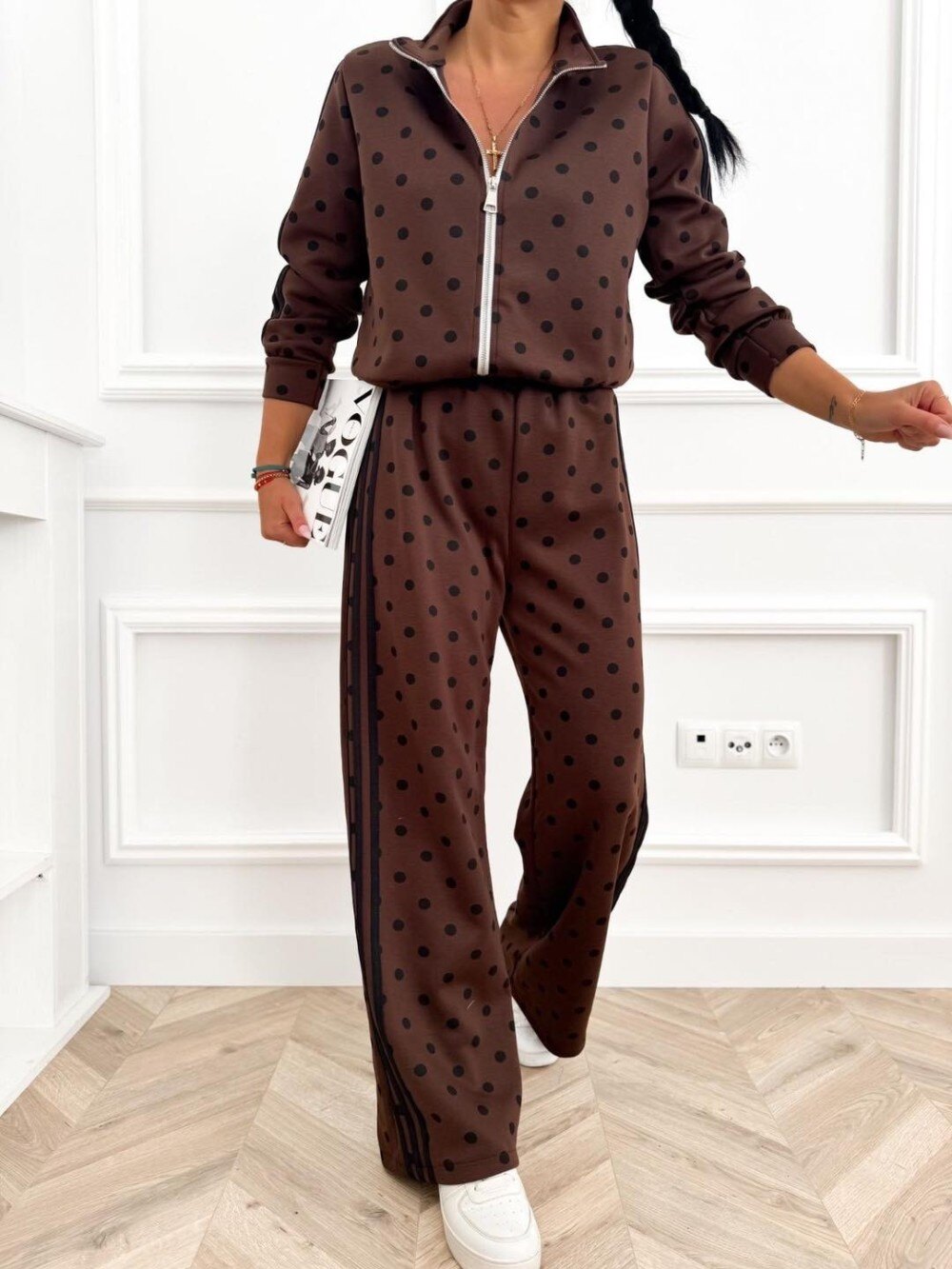 Grossista Sweetissima - Completo a pois con cerniera
