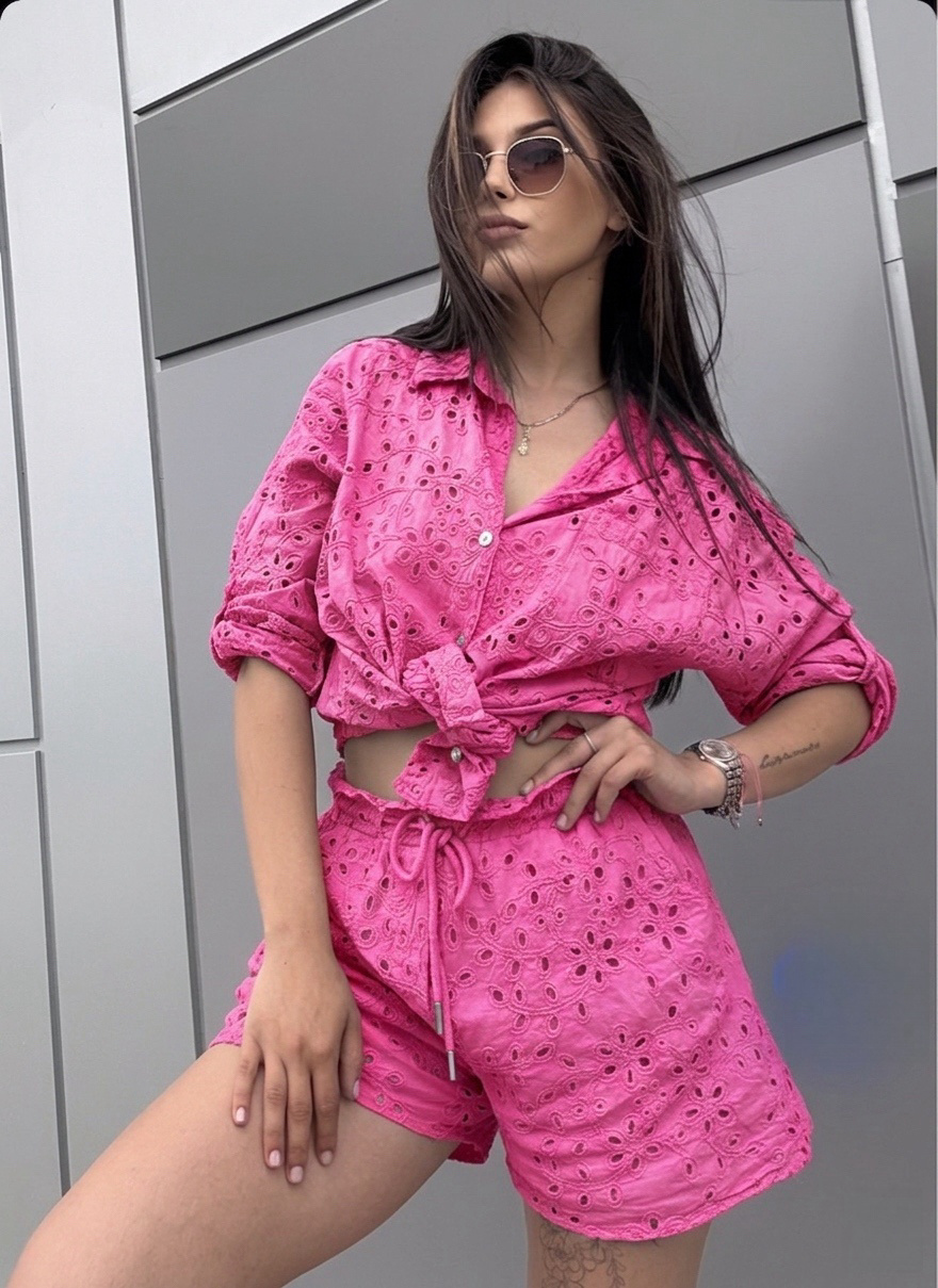 Mayorista Sweetissima - Conjunto de algodón perforado bordado, pantalones con forro