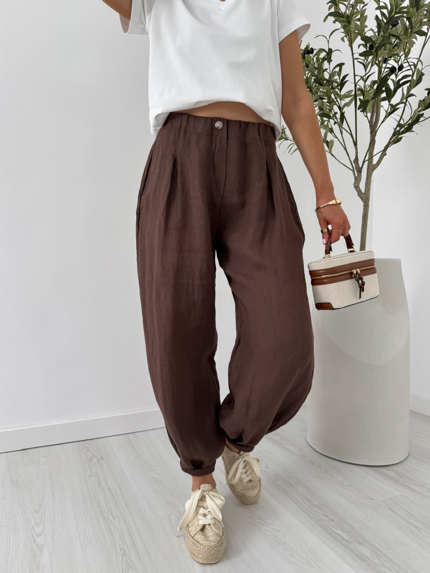 Mayorista Sweetissima - Pantalones de lino 100%, con bolsillos