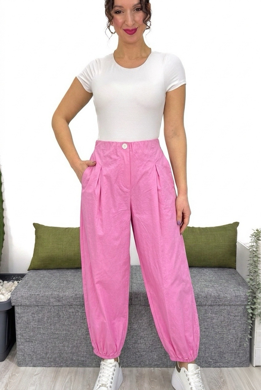 Grossiste Sweetissima - Pantalon taille haute teint et lavé