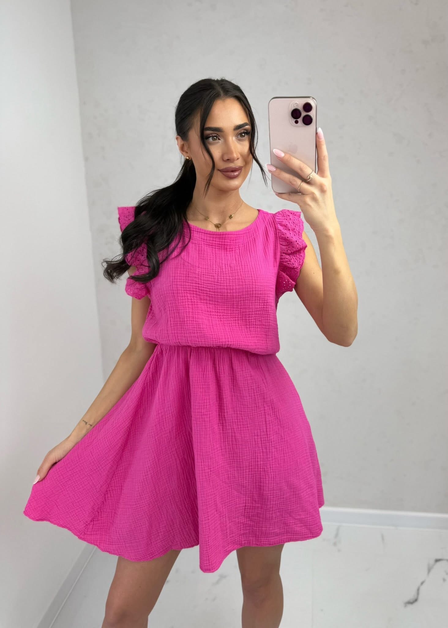 Wholesaler Sweetissima - Short dress with lace cuffs