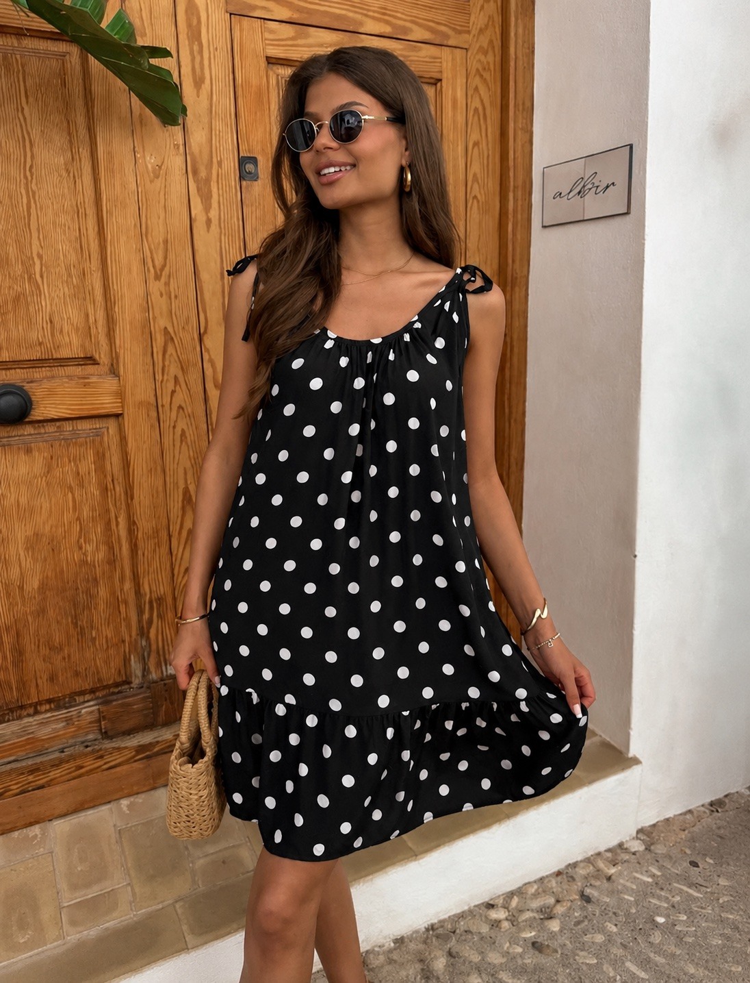 Grossiste Sweetissima - Robe nuisette à imprimé pois