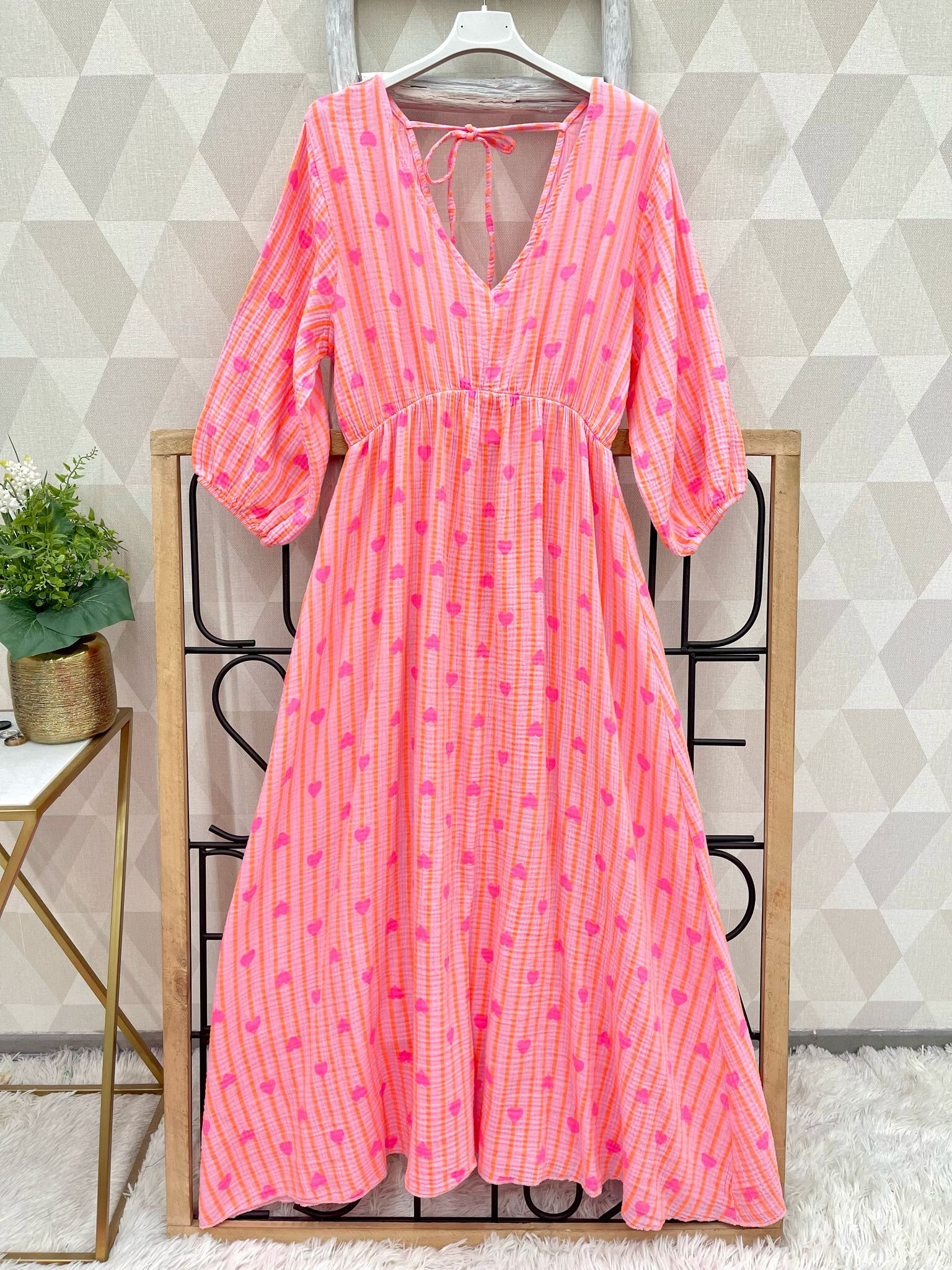 Mayorista Sweetissima - Vestidos largos con corazones impresos