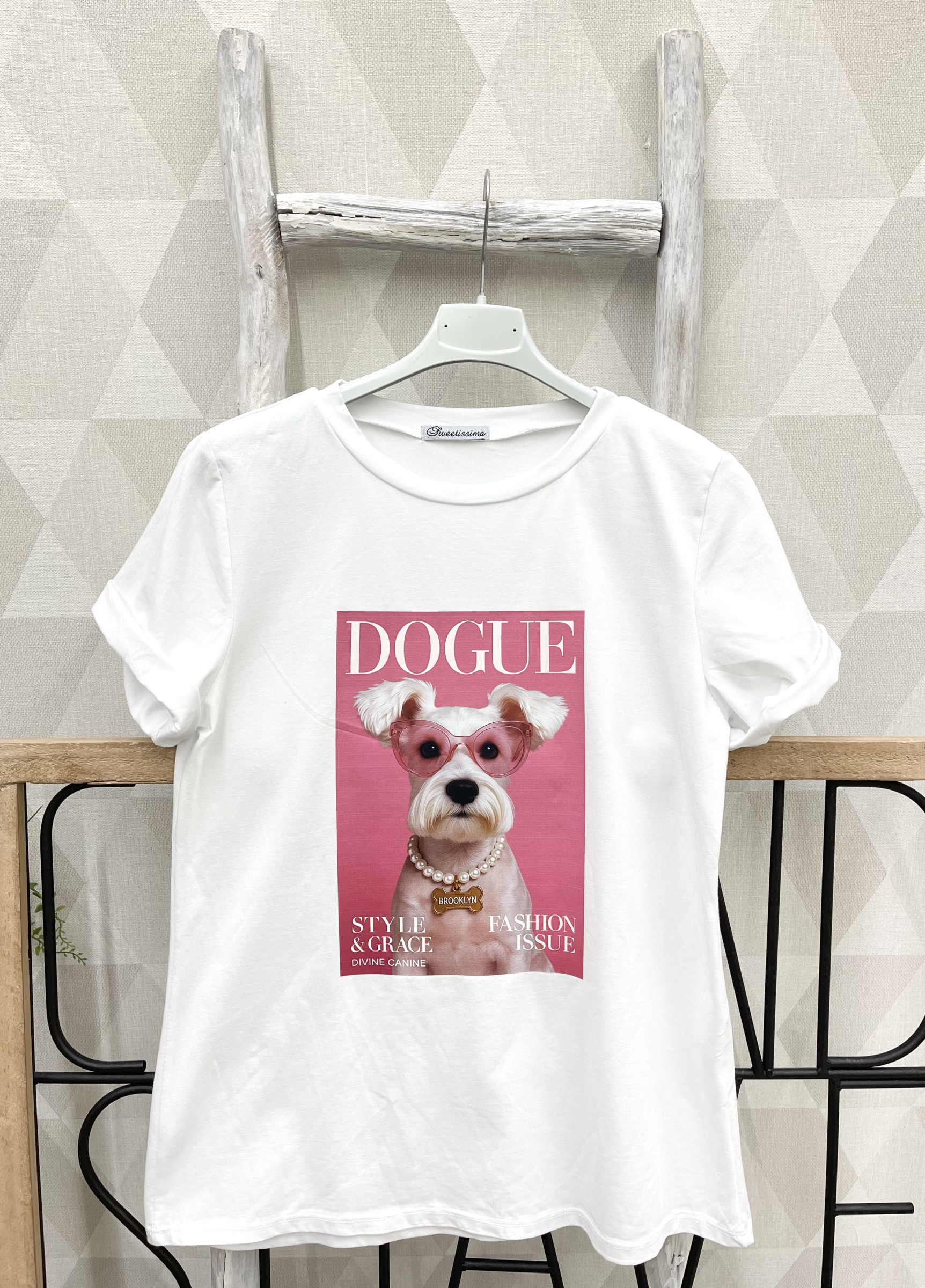 Grossiste Sweetissima - T-shirt avec imprimé de chiots à la mode