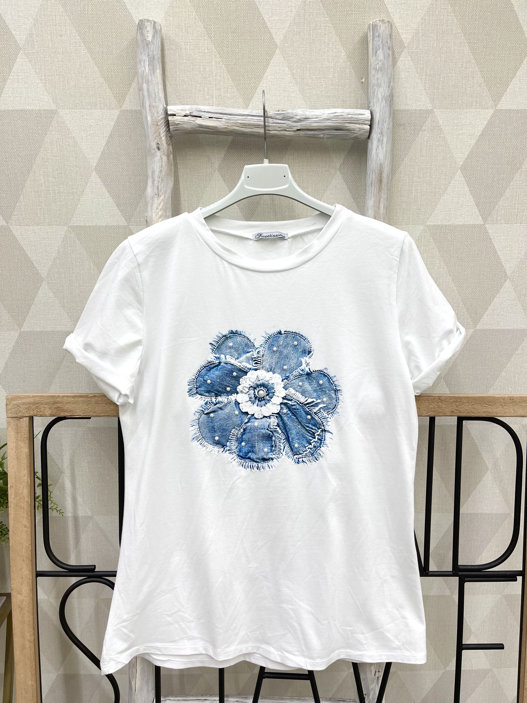Großhändler Sweetissima - T-SHIRT MIT PERLEN UND BLUMENPRINT
