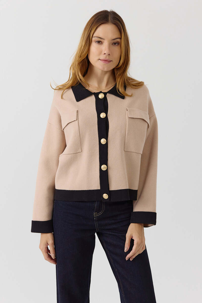 Gilet ouvert en maille doux, idéal pour l'automne, allie viscose et polyester, fabriqué en Chine.