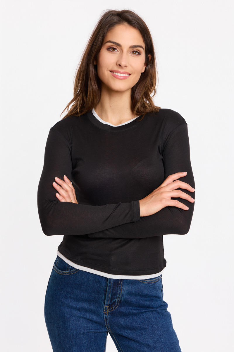 T-shirt doux en lyocell et polyester, idéal pour l'automne, fabriqué en Chine.