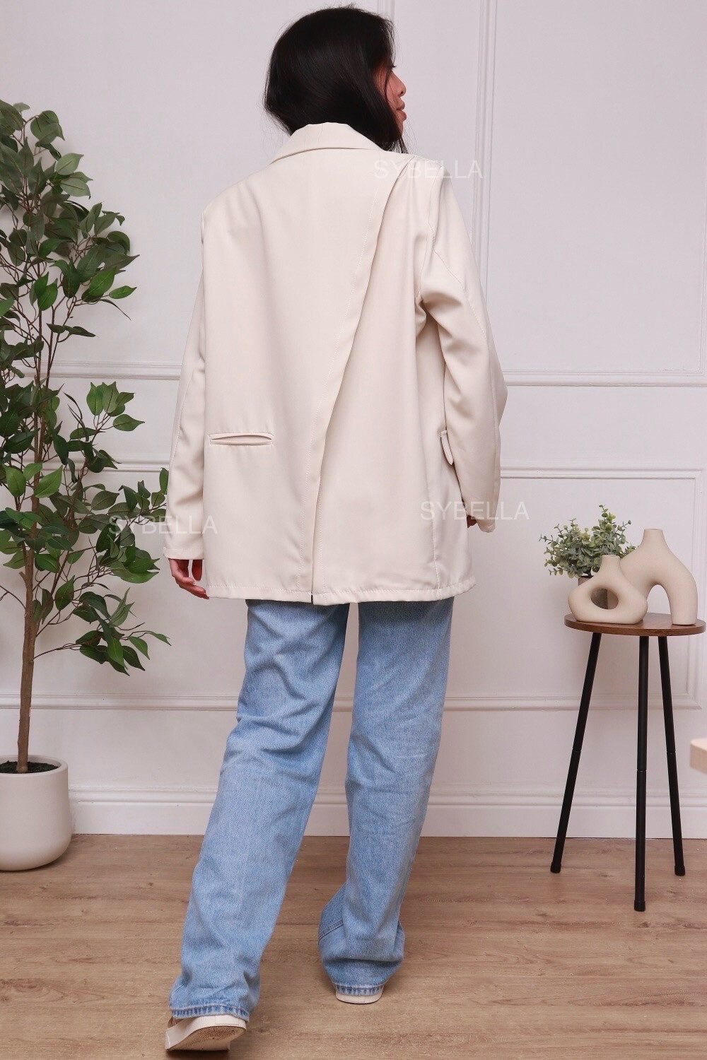 Grossista SYBELLA - Pantaloni grandi, vita elastica bianca
