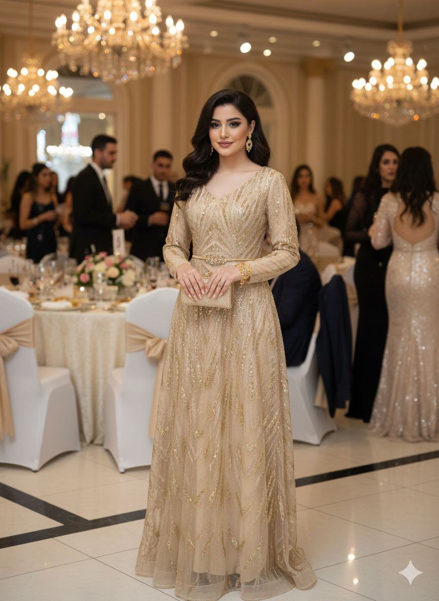 Wholesaler T.L. MARIAGE - Sequined evening dress