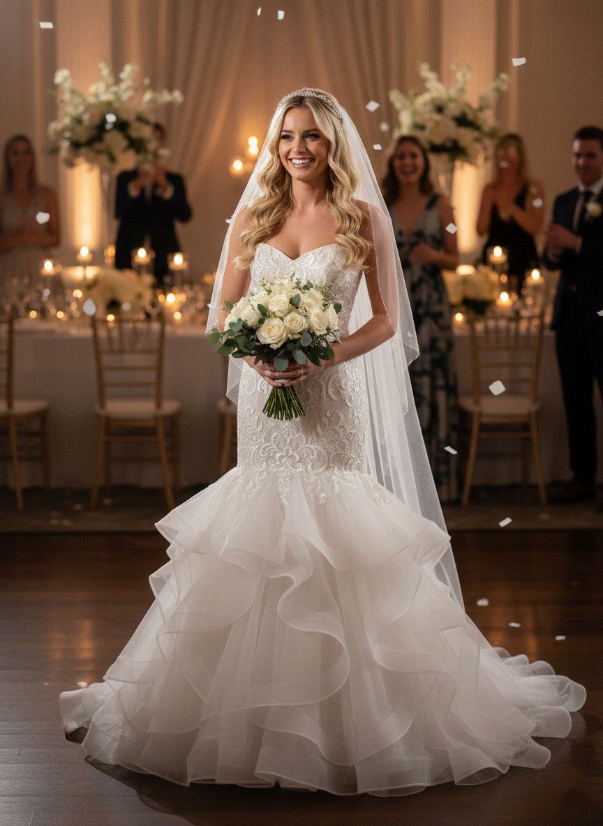 Großhändler T.L. MARIAGE - Schulterfreies Meerjungfrau-Brautkleid